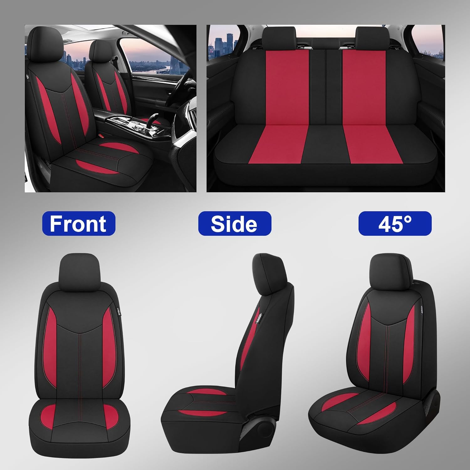 CAROMOP Funda impermeable para asiento de automóvil, fundas de asiento de neopreno para automóviles, fundas interiores de automóvil compatibles con