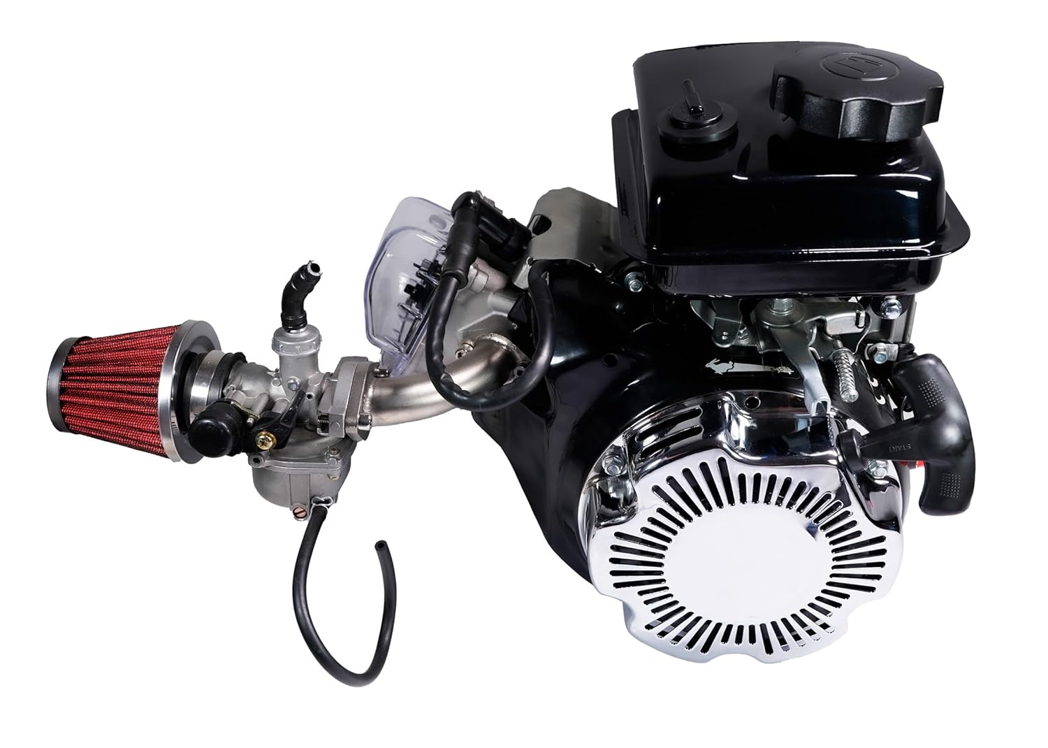 Ensamblaje de arranque de retroceso cromado para Coleman CT100U CC100X 98cc, motor Predator 79cc 3HP, Massimo MB100 79cc Mini Bike, SK100 CK100 Go
