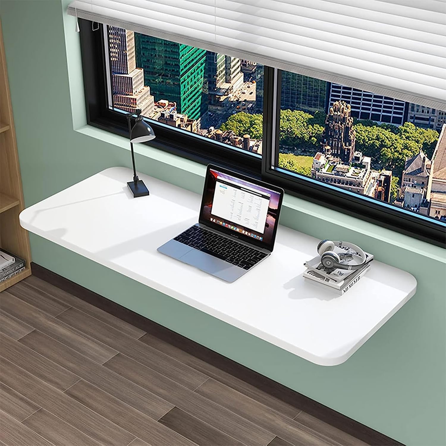 QJIBVZY Mesa plegable para colgar en la pared, mesa plegable con soporte, mesa de pared portátil, mesa plegable flotante para cocina, lavandería,