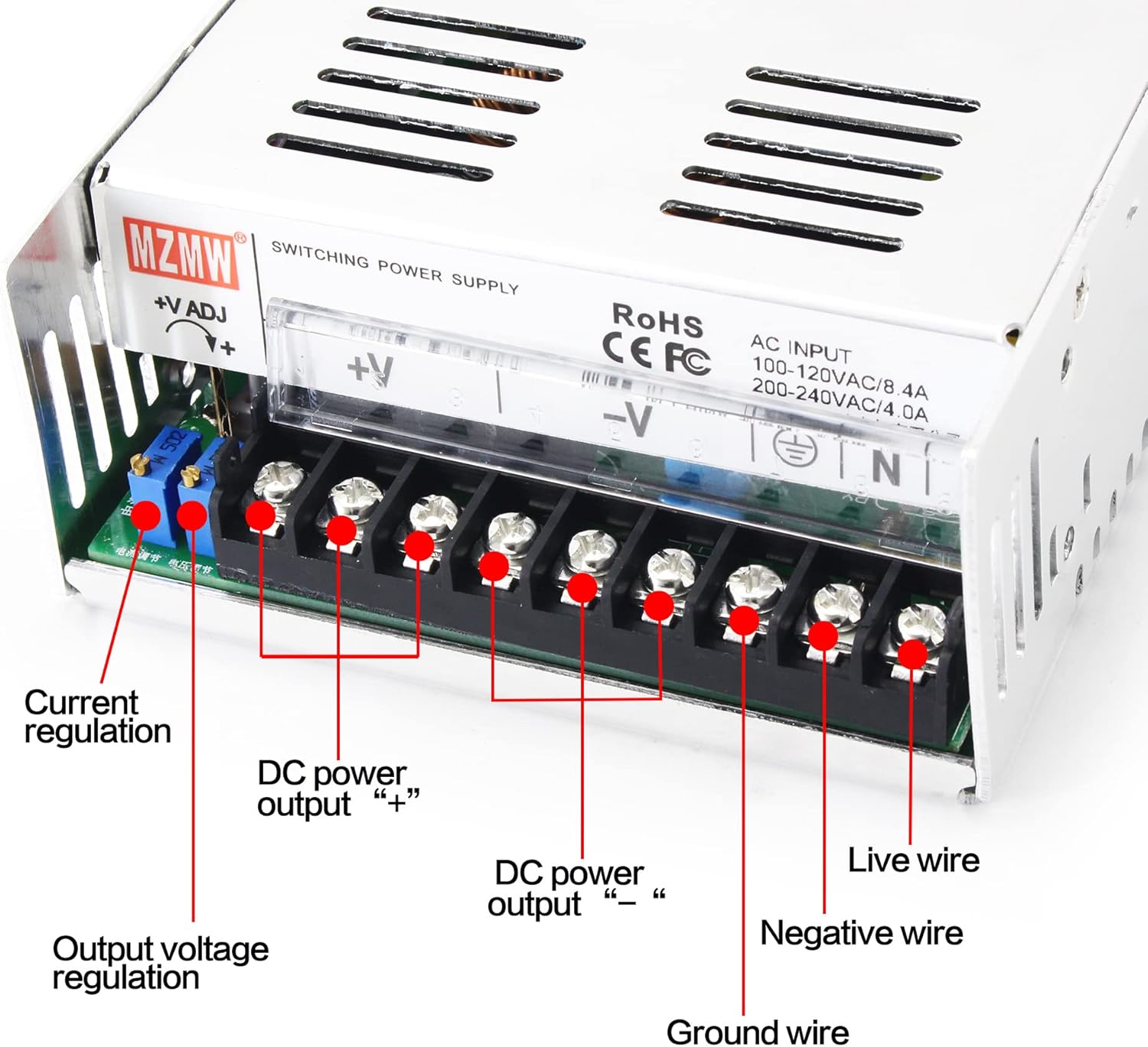 Transformador de fuente de alimentación de conmutación de 600 W 36 V CC adaptador de controlador de CA a CC, convertidor universal regulado para