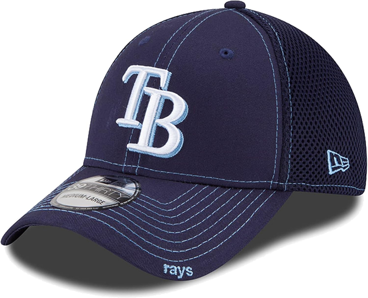 New Era MLB Neo Team Color 39Thirty – Gorra elástica de ajuste flexible (as1, Alpha, s, m, Tampa Bay Rays), Azul