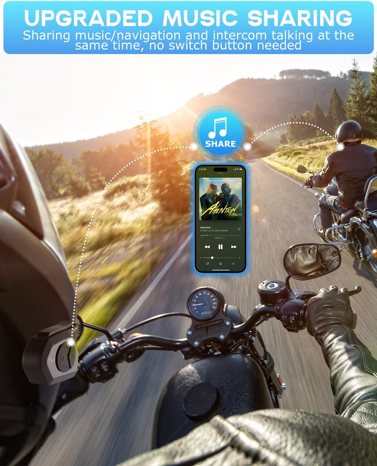 BOYISEN NOECI GOCOM4 – Auriculares Bluetooth para motocicleta – NOECI GOCOM4 4 Riders Compartir música y conversación en grupo simultáneamente Casco