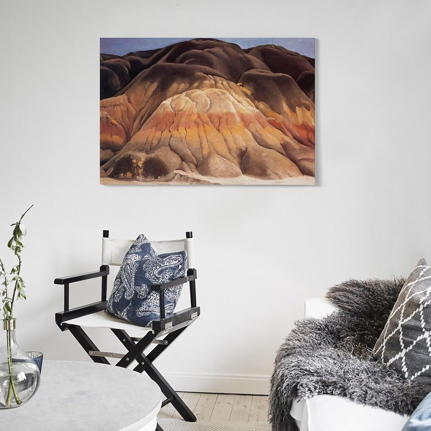 Georgia O’Keeffe Grey Hills – Póster de pared en lienzo con diseño de colinas grises, pósteres de pintura fotográfica, decoración del hogar, 20 x 30