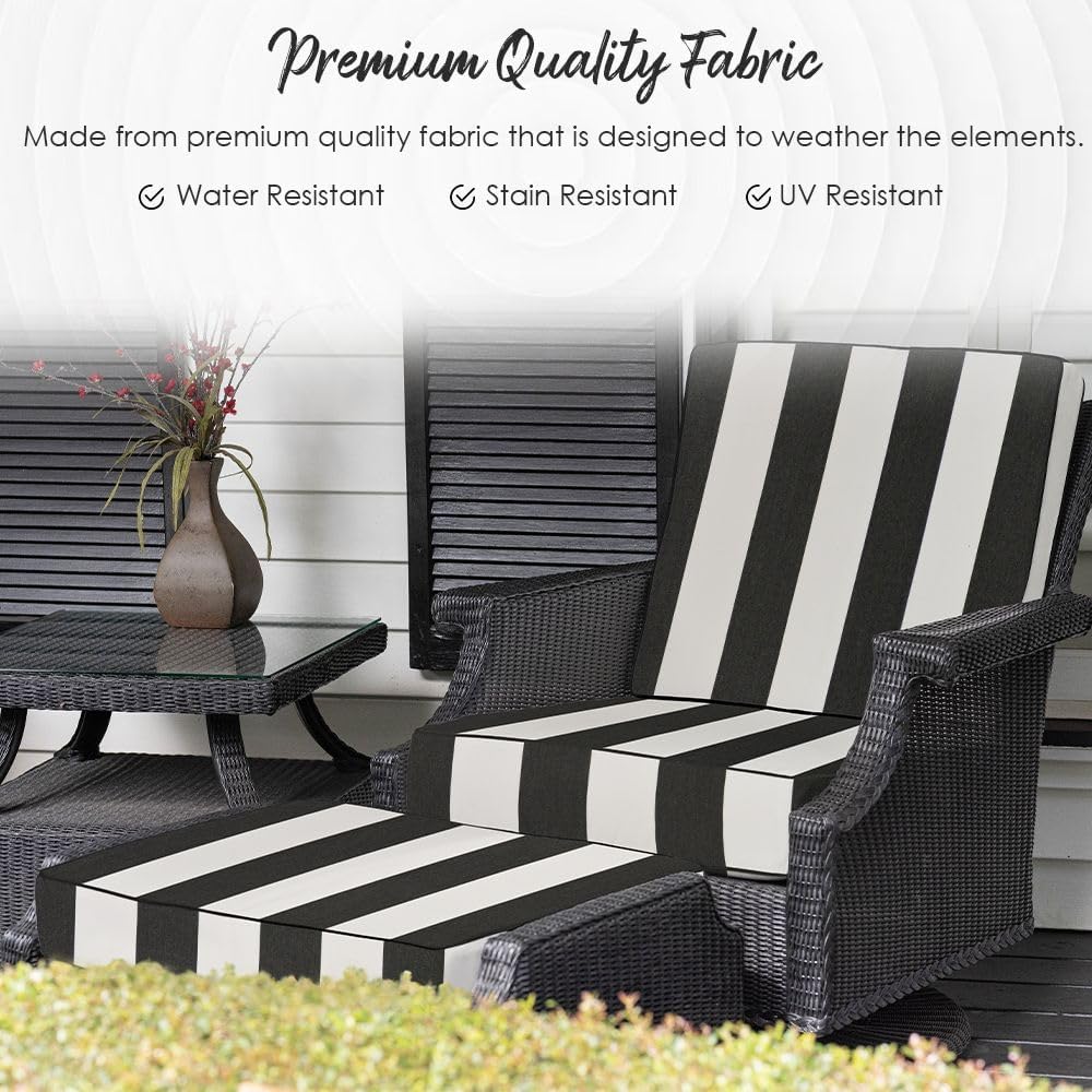 RSH Décor – Juego de cojines de espuma para asientos profundos para interiores y exteriores, asiento de 26 x 30 x 5 pulgadas y respaldo de 26 x 20 x