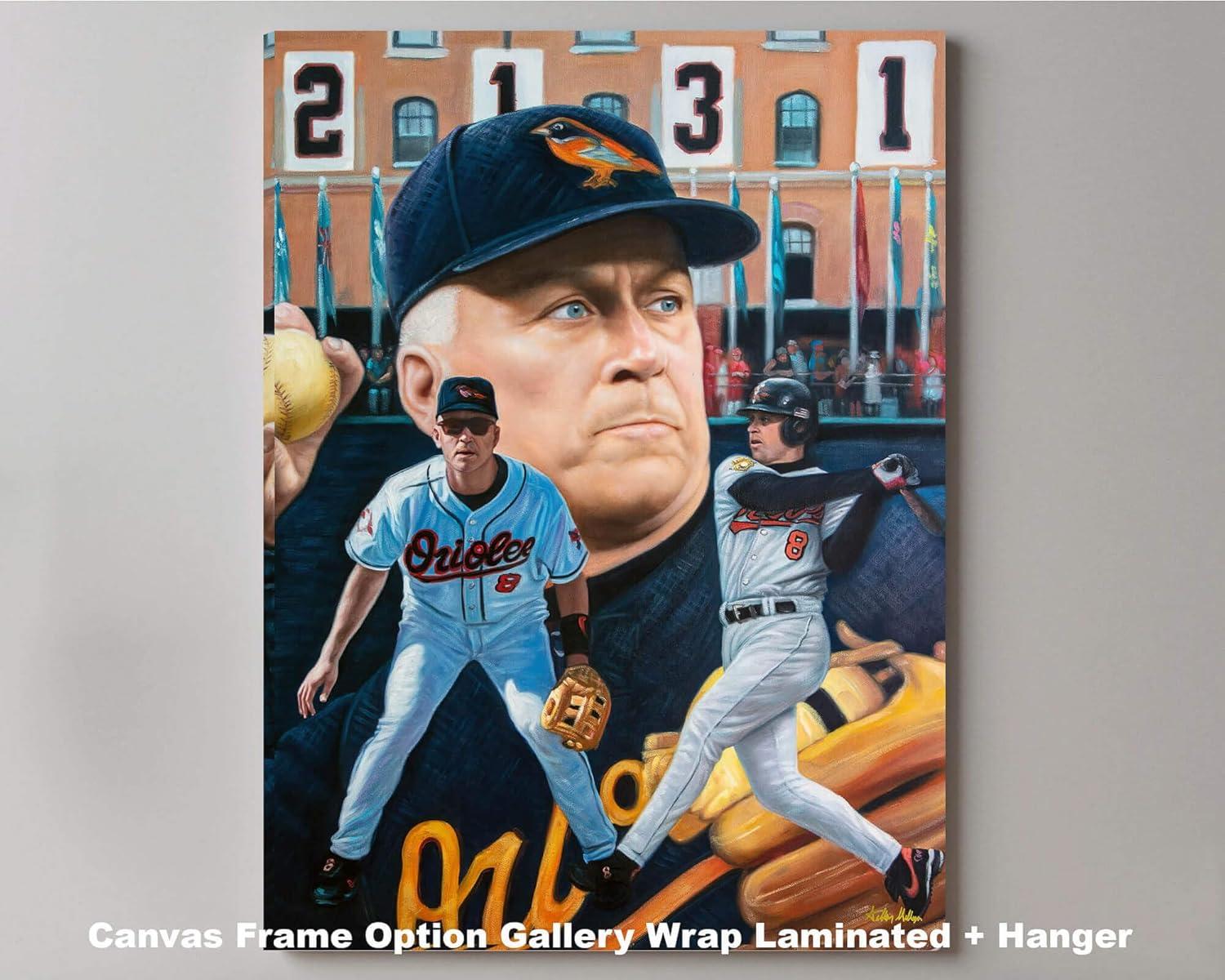 Cal Ripken Jr 3rd Base Short Stop Baltimore Orioles MLB Baseball Player HOF Hall of Fame Art Print 1AM3 on 24×30 matte paper