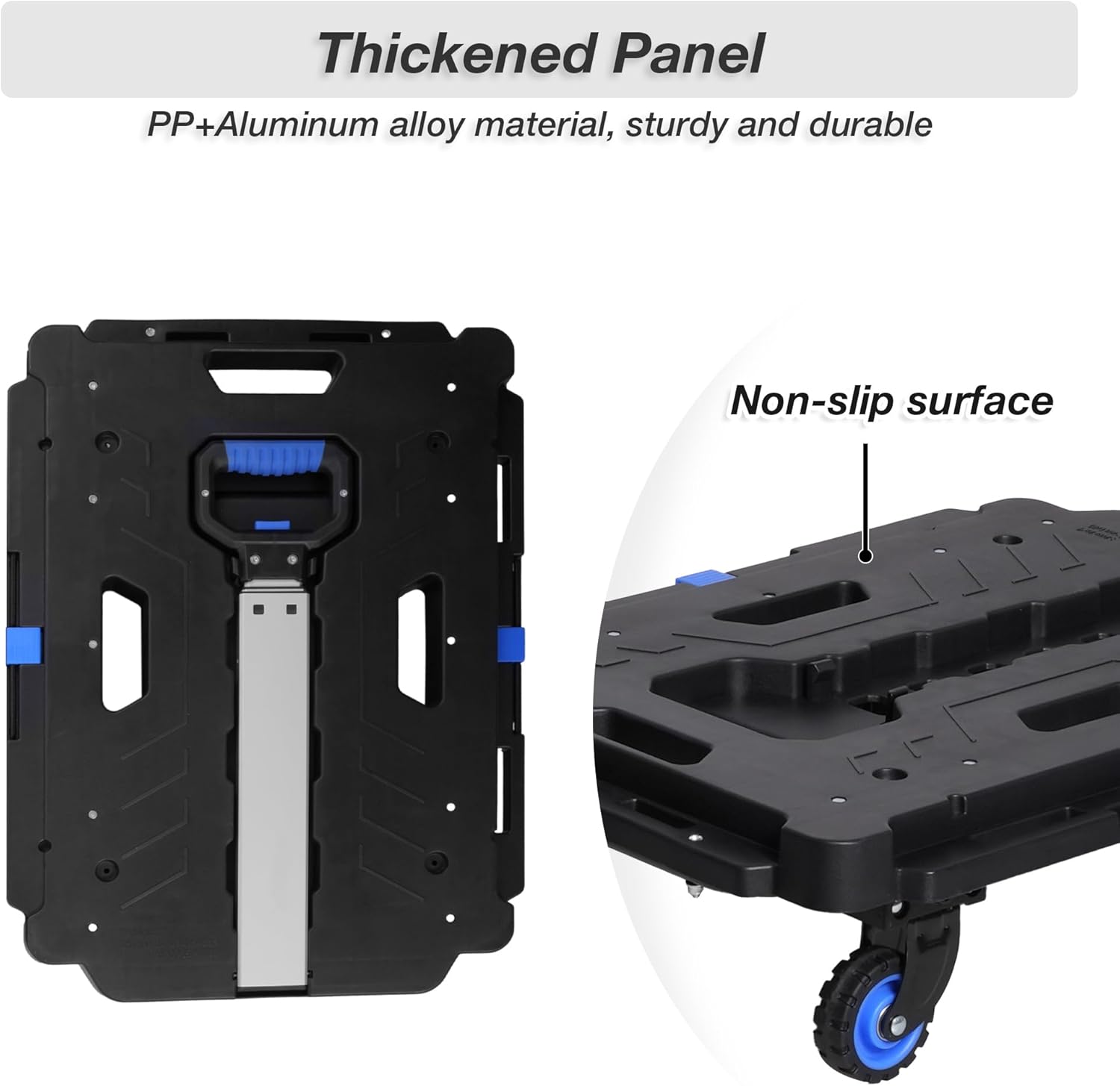 TRY & DO Carro de mano de plataforma  300 libras de capacidad resistente portátil de mano carrito de mano Dolly  Carro de mano plegable para carga y