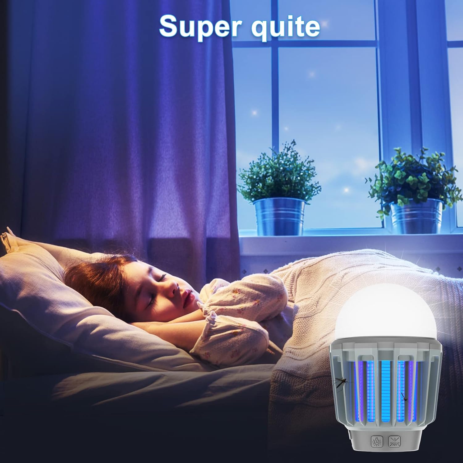 Wisely Bug Zapper eléctrico para exteriores e interiores, lámpara recargable USB-C para matar mosquitos, trampa electrónica portátil para