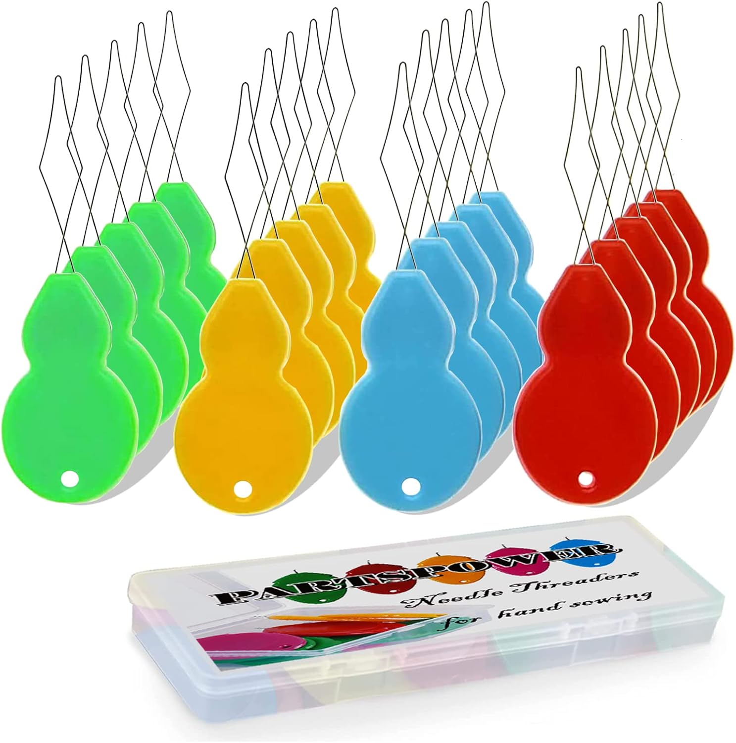 Enhebradores de agujas, 20 paquetes de herramientas de enhebrador de agujas de coser, cables de bucle, enhebradores para máquina de coser a mano,