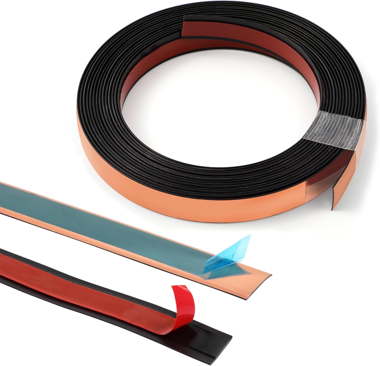 Moldura autoadhesiva flexible para pared, espejo, puerta, armario, sellado de huecos (12 pulgada x 16.4 pies, oro rosa)