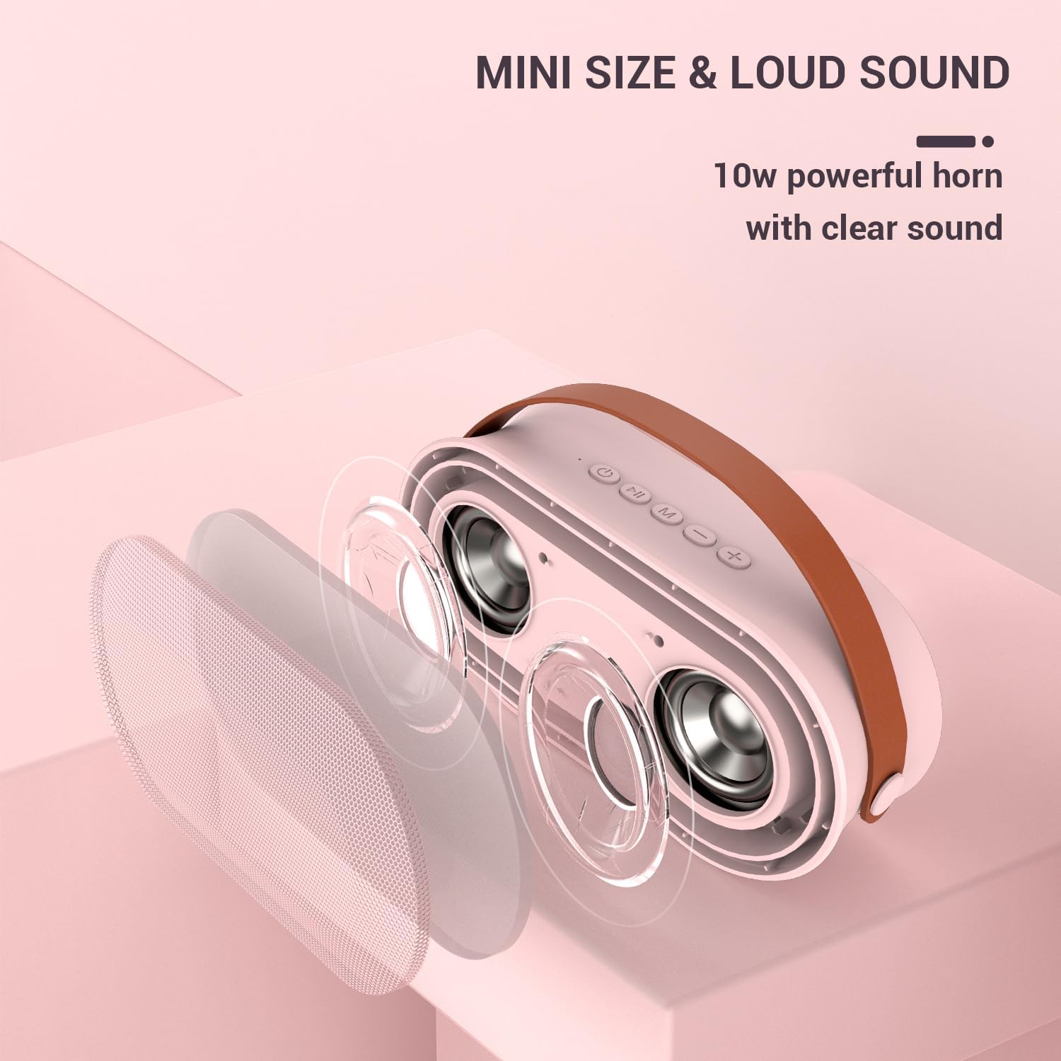 VeGue Mini máquina de karaoke con 2 micrófonos inalámbricos, altavoz Bluetooth portátil con sonido estéreo bajo con luces LED para niñas y niños de