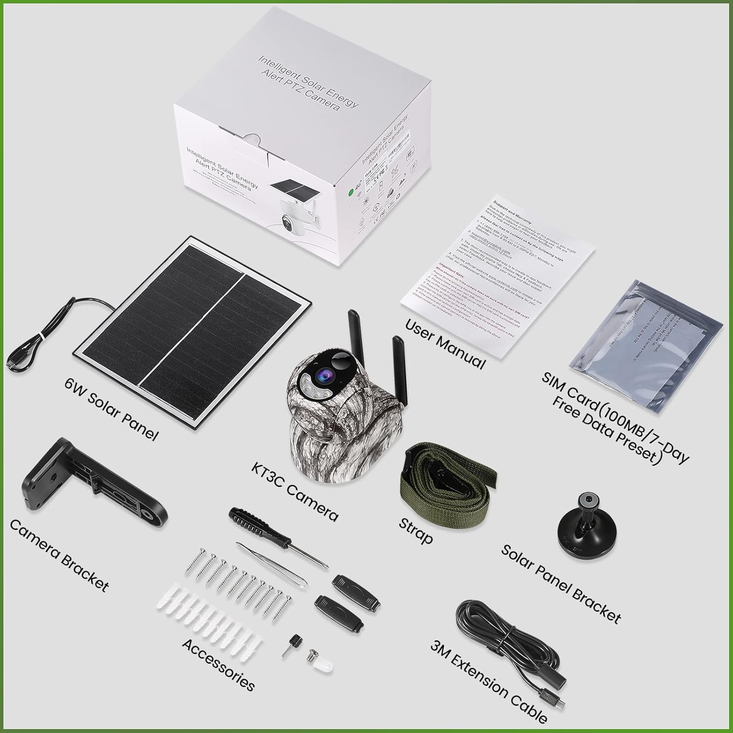 Vyze-Link Cámara de rastreo celular 4G LTE, cámaras solares inalámbricas para exteriores con tarjeta SIM, visión nocturna colorida, activada por
