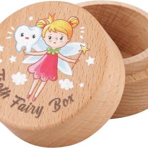 Caja de madera de hadas, soporte de dientes de madera, caja de recuerdos de dientes, caja de almacenamiento de dientes de bebé, caja de contenedor Caja de madera de hadas, soporte de dientes de madera, caja de recuerdos de dientes, caja de almacenamiento de dientes de bebé, caja de contenedor