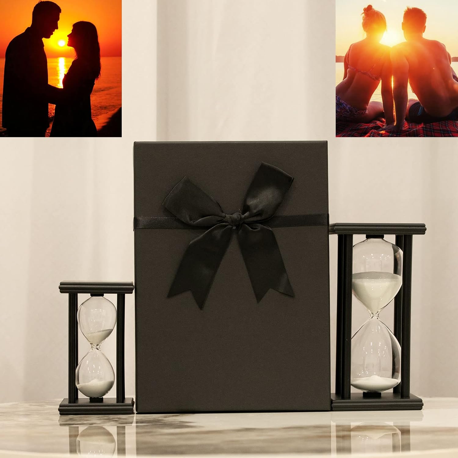Temporizadores de arena de reloj de arena de 30 minutos, temporizador de arena grande para regalo, vidrio de arena decorativo de madera,