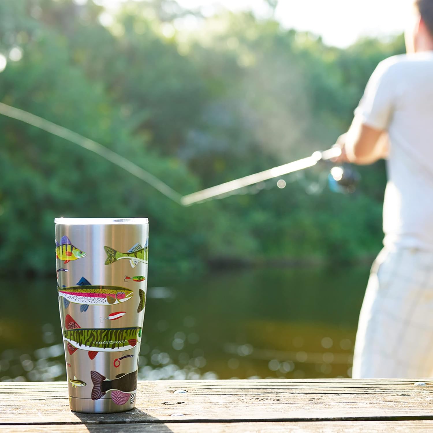 Tervis Vaso aislado de triple pared con aislamiento de mármol negro mantiene las bebidas frías y calientes, 20 onzas, acero inoxidable
