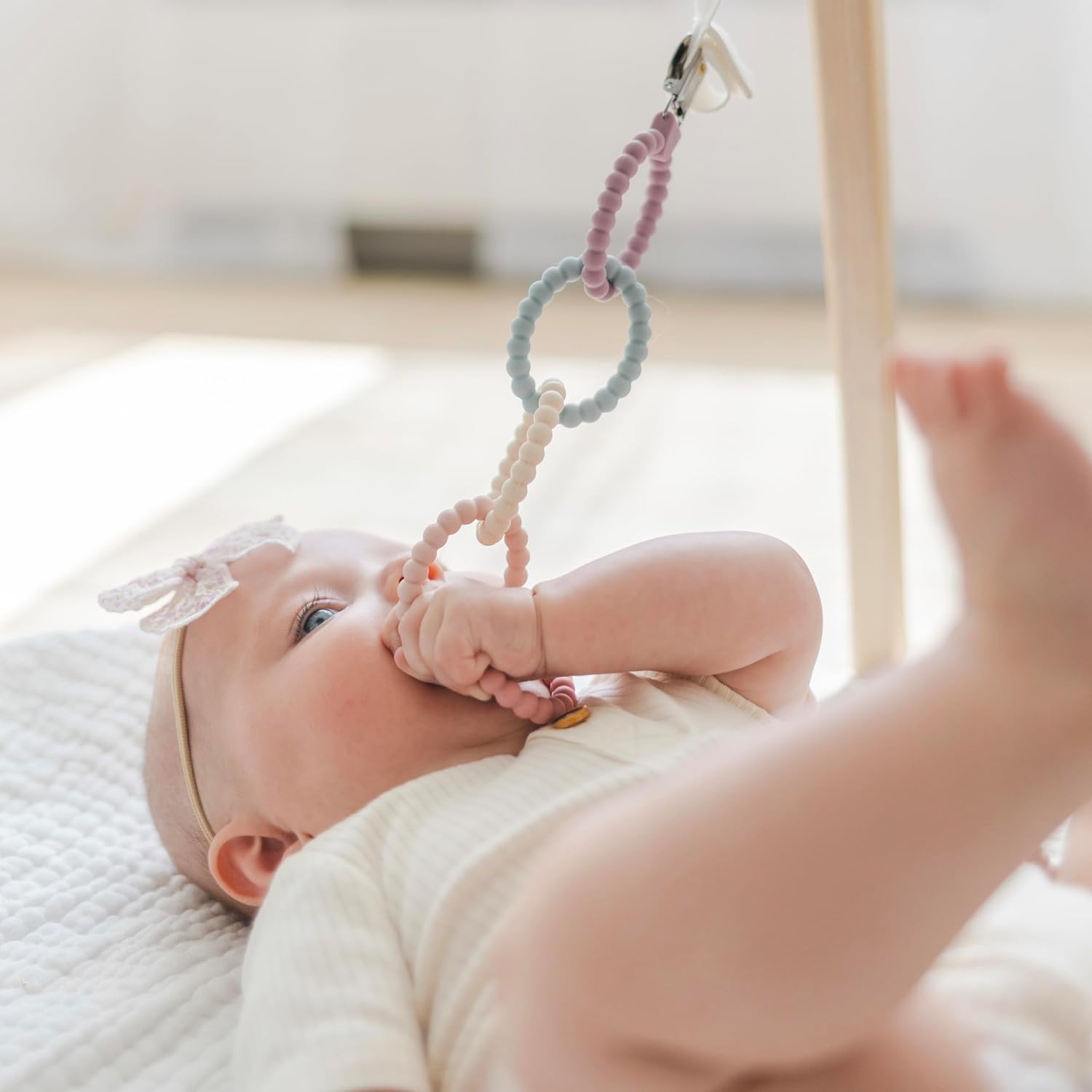 Ryan & Rose Cutie Clinks – Juguete masticable para bebés (flor)