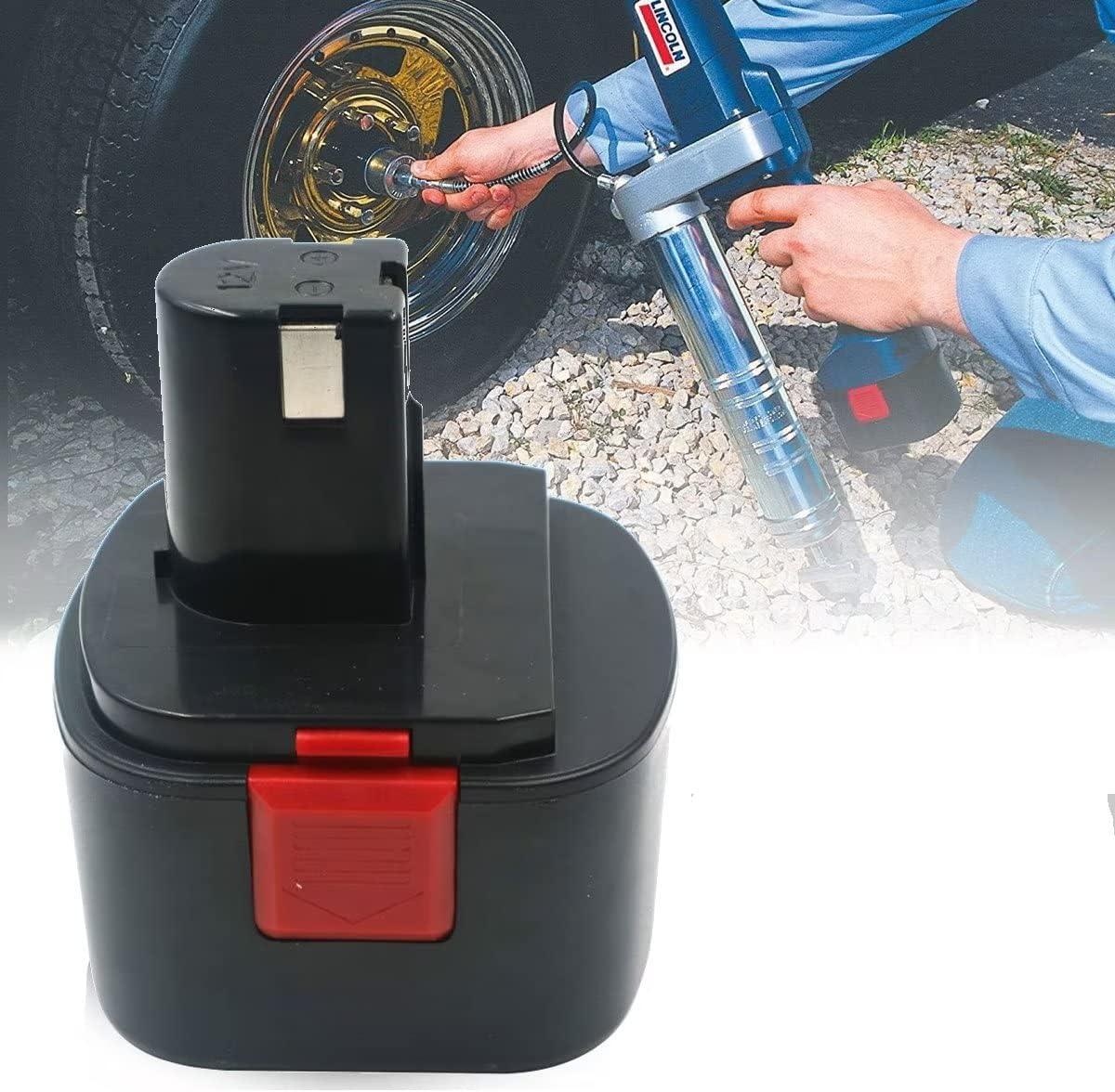 H-ANT Batería de repuesto de 3000 mAh compatible con pistolas de grasa Lincoln Lincoln 12 V Batería 1201 Lincoln 1242 Lincoln 1244 218-790