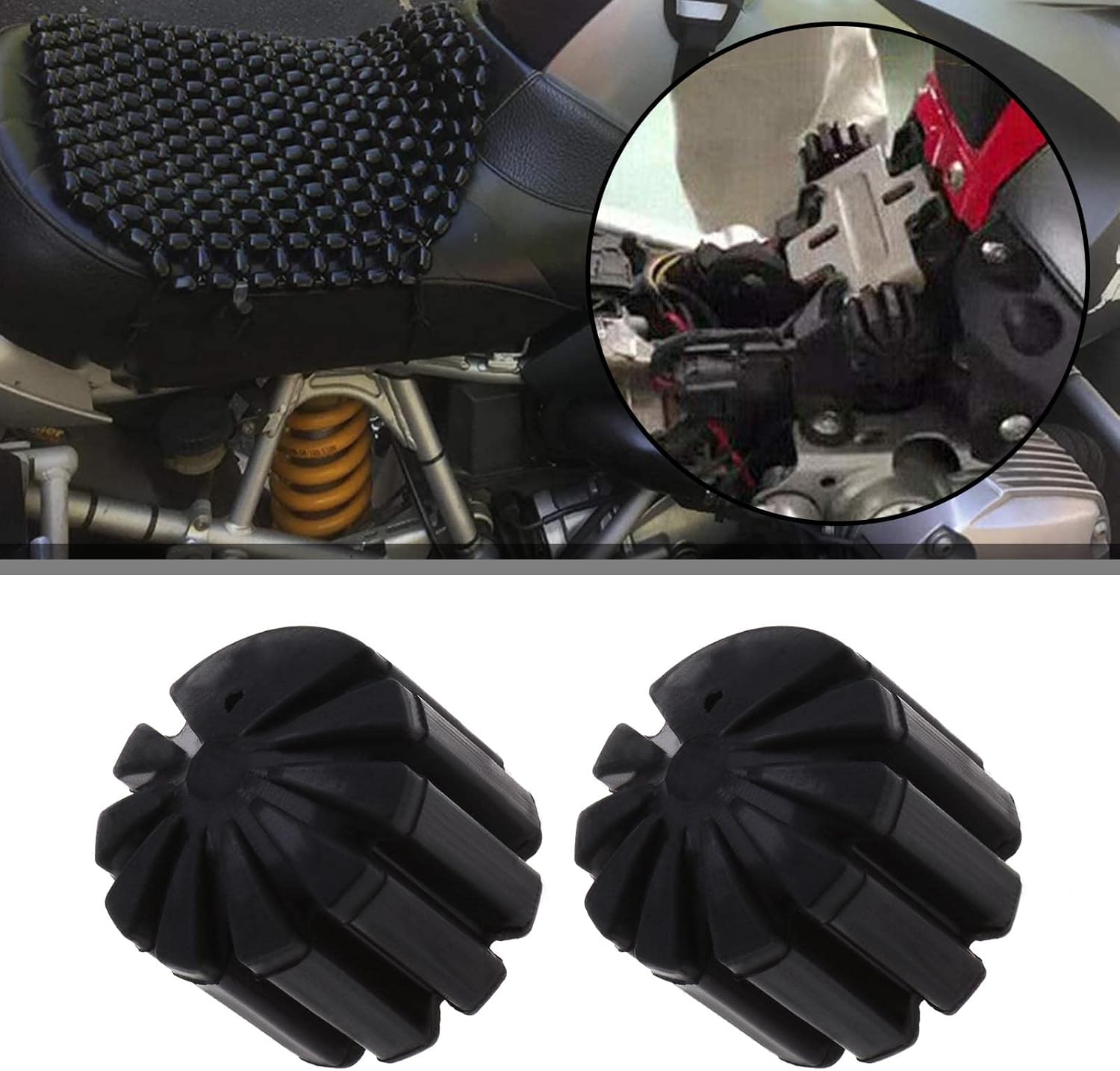 Kit de bajada de asiento de motocicleta, 2 piezas, 0.394 in, montaje inferior, para asiento de motocicleta, accesorios de motocicleta compatibles