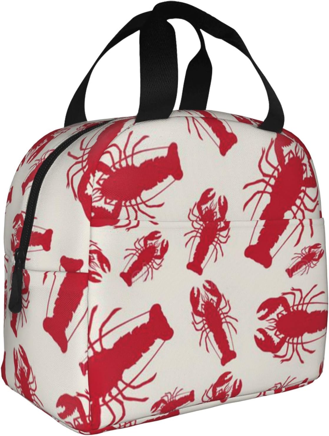 Lonchera estampada con langosta roja, bolsas de almuerzo aisladas para mujeres y hombres, lonchera reutilizable para el trabajo, picnic o viajes