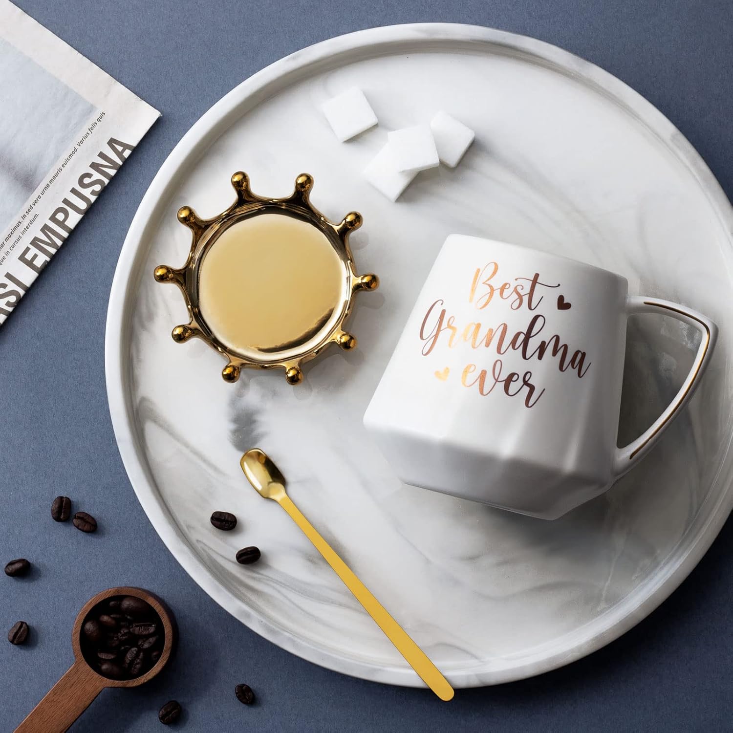 Regalos del día de la madre para la abuela, regalos de nietos, nietos, la mejor abuela siempre, taza de té de abuela, taza de té de 12 onzas con