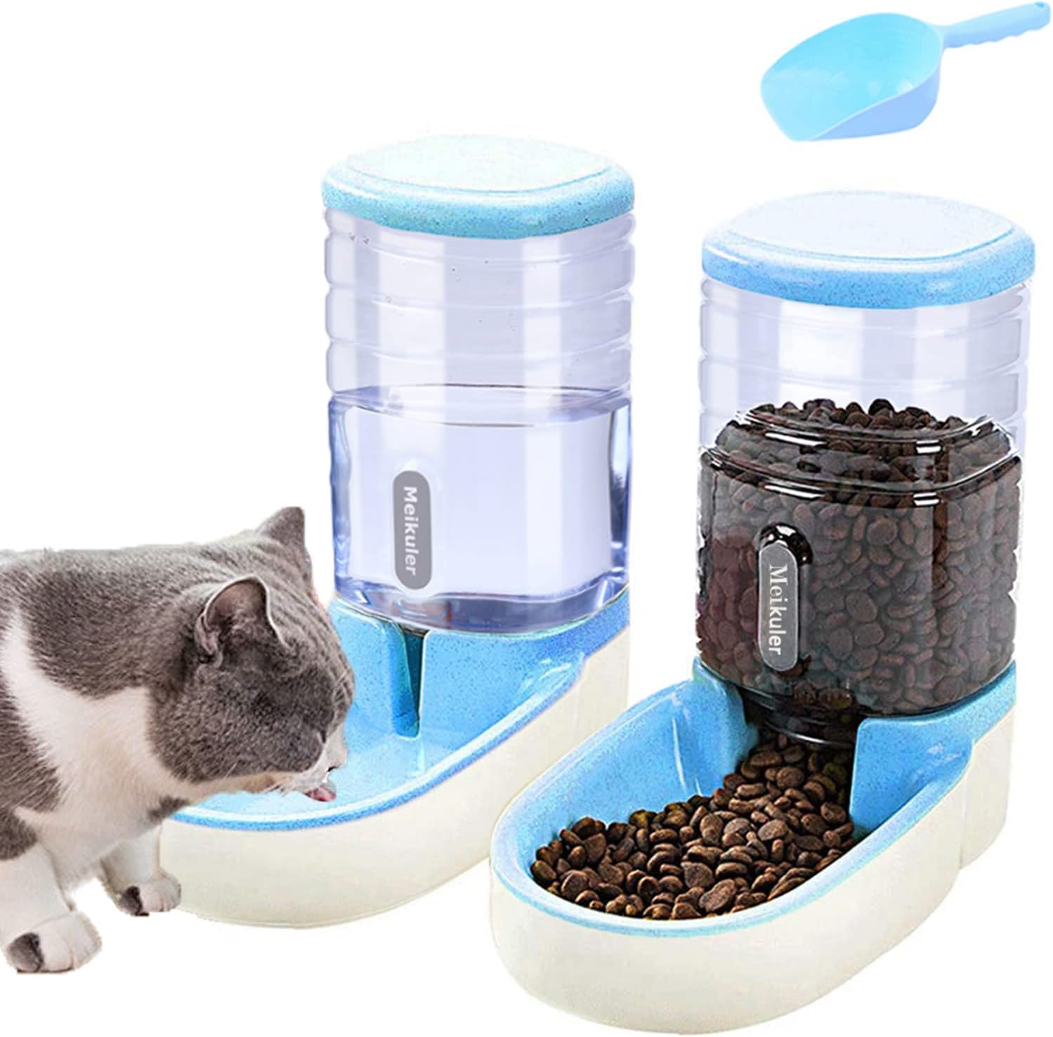 Alimentador automático para mascotas de 3.8 L, alimentador de alimentos y dispensador de agua para perros pequeños y grandes, gatos y mascotas