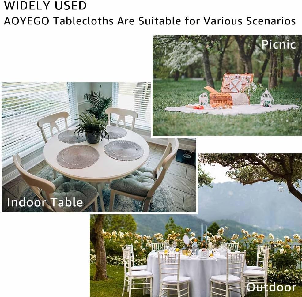 AOYEGO Mantel redondo de verano con diseño de estrellas y conchas marinas, conchas y estrellas de mar y conchas azules, 60 pulgadas para comedor,