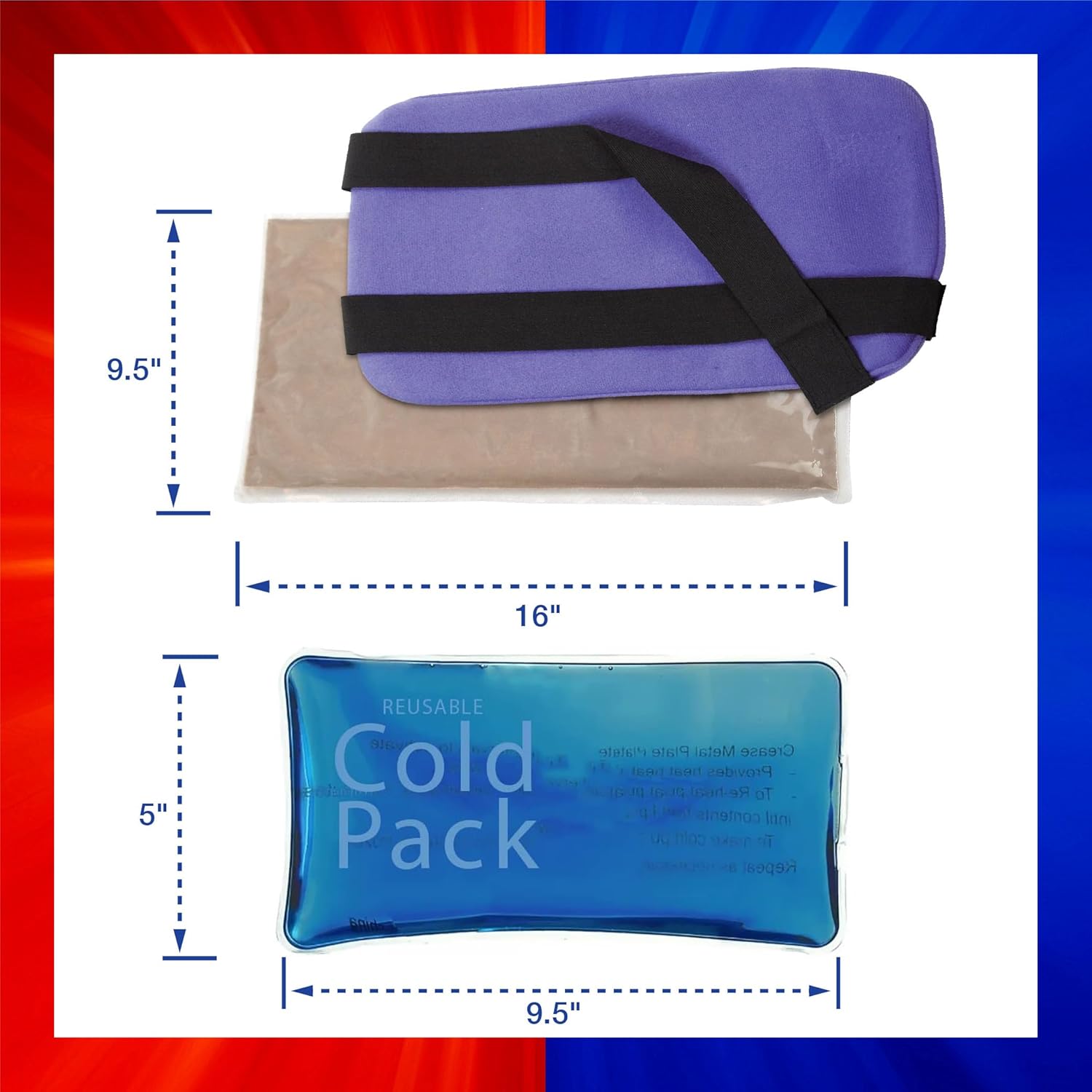 Carex ThermiPaq – Kit combinado de almohadilla térmica reutilizable para microondas, para lesiones, paquete de hielo de gel, hombro, codo, tobillos,