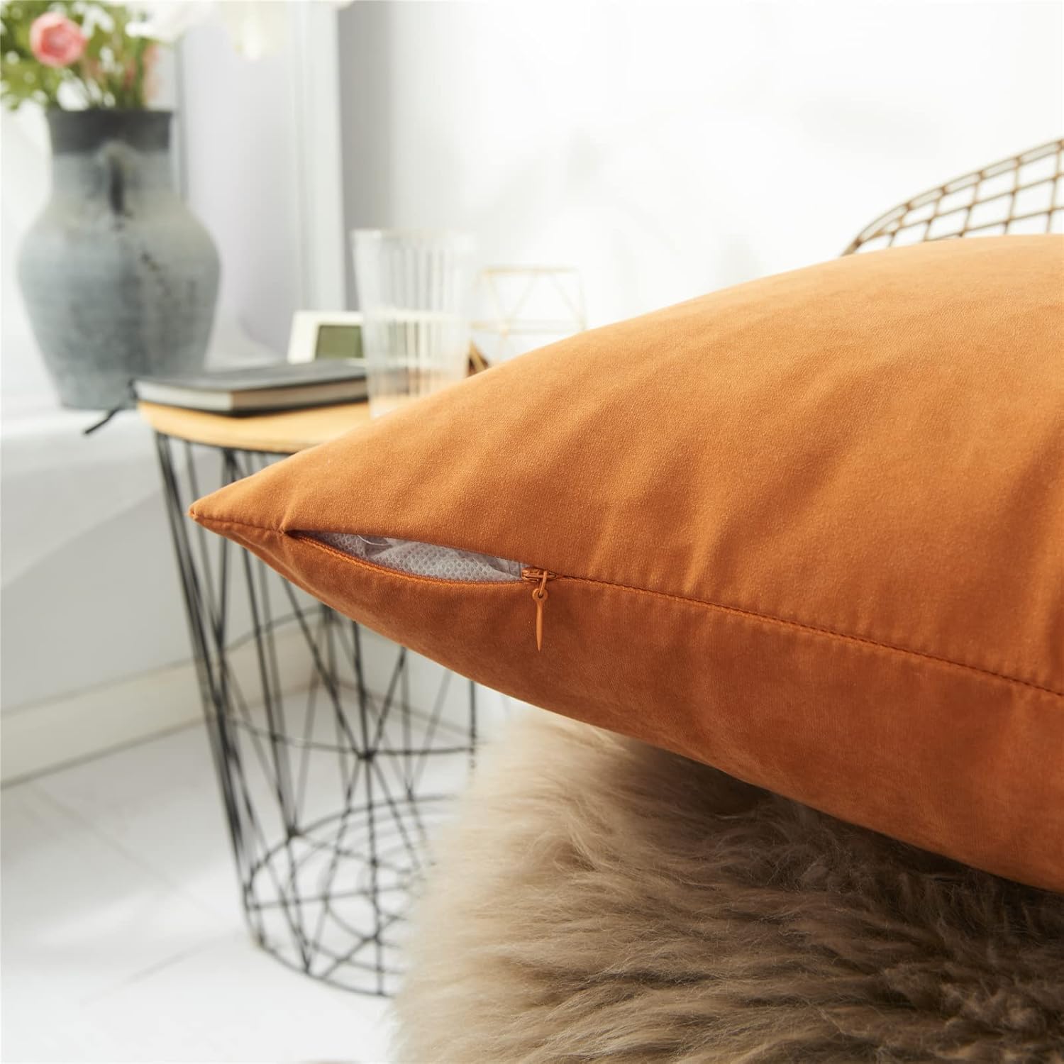 Juego de 4 fundas de almohada cuadradas para sofá, juego de 4 fundas de almohada cuadradas de 20 x 20 pulgadas, juego de 4 almohadas decorativas
