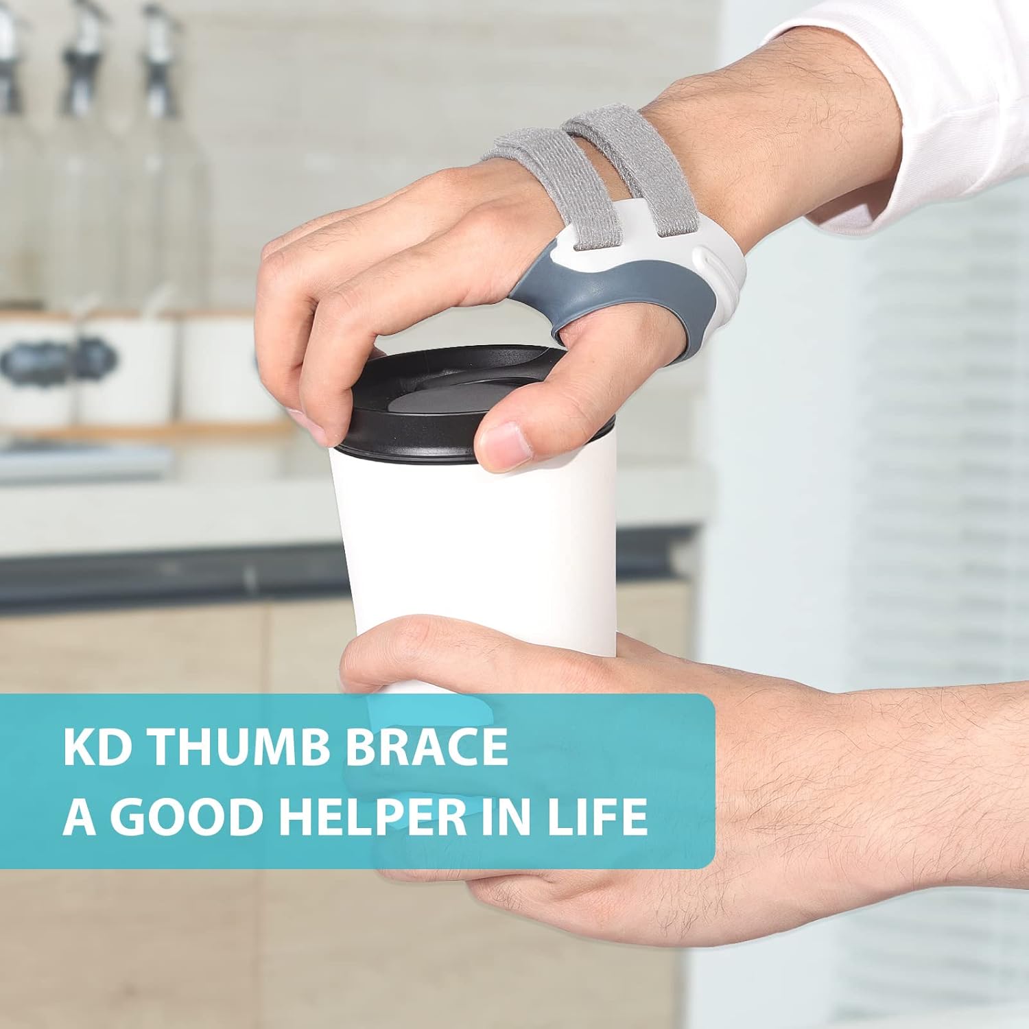 KD Soporte para el pulgar CMC Thumb Brace for Osteoartritis CMC Articulación Dolor, Estabilizador de férula para el pulgar con manga para el pulgar,