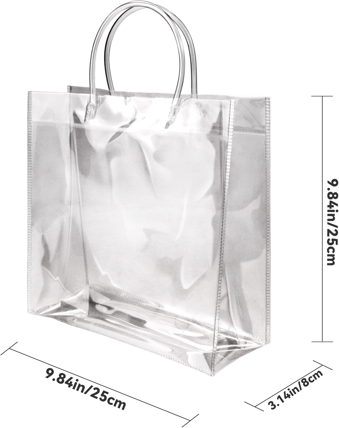 BadenBach 16 bolsas de regalo de plástico transparente con asa, bolsa de plástico transparente para regalo, bolsas de regalo para el día del padre,