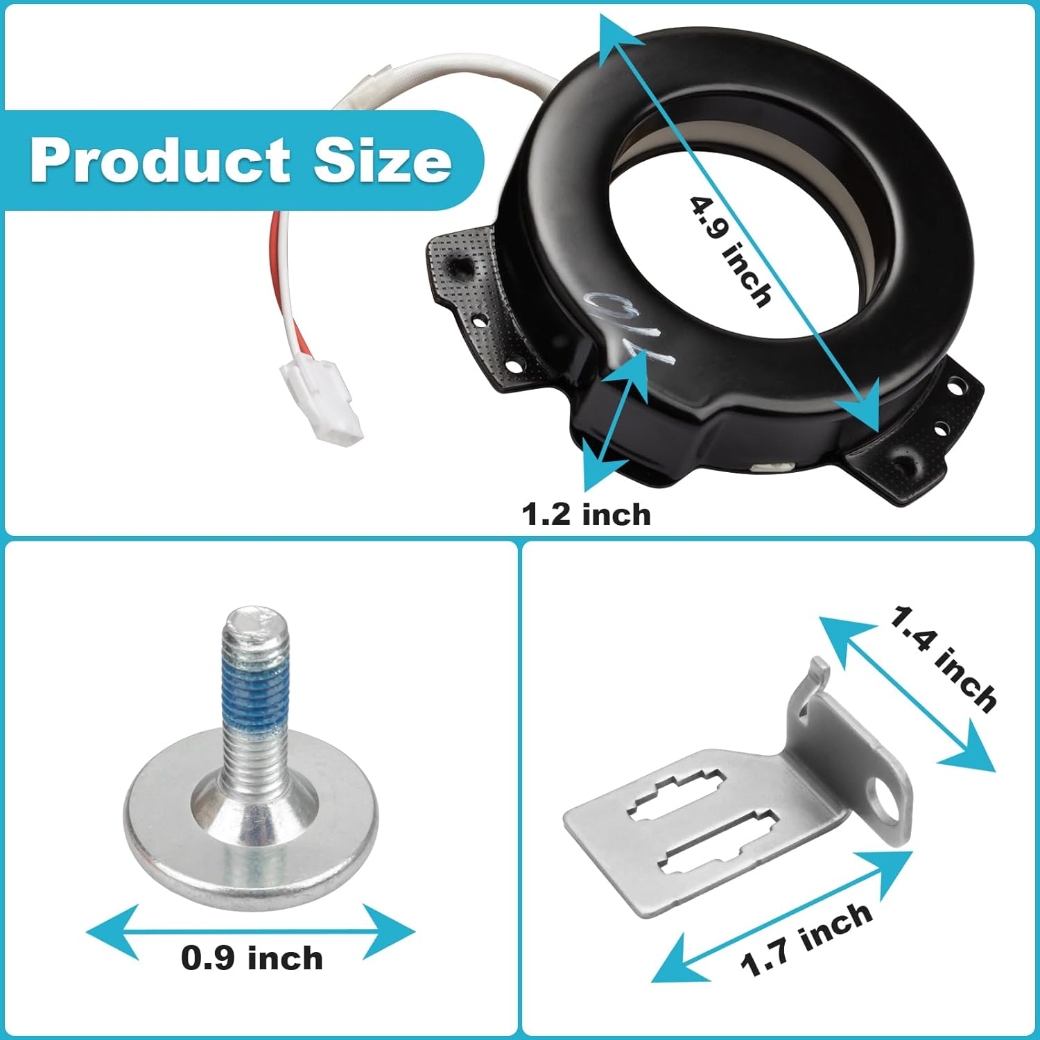 Reemplazo del embrague de arandela W10754448 para Whirlpool AP5956756, 3452770, PS10064562, W10447973, W10817398, W10905022 (negro)