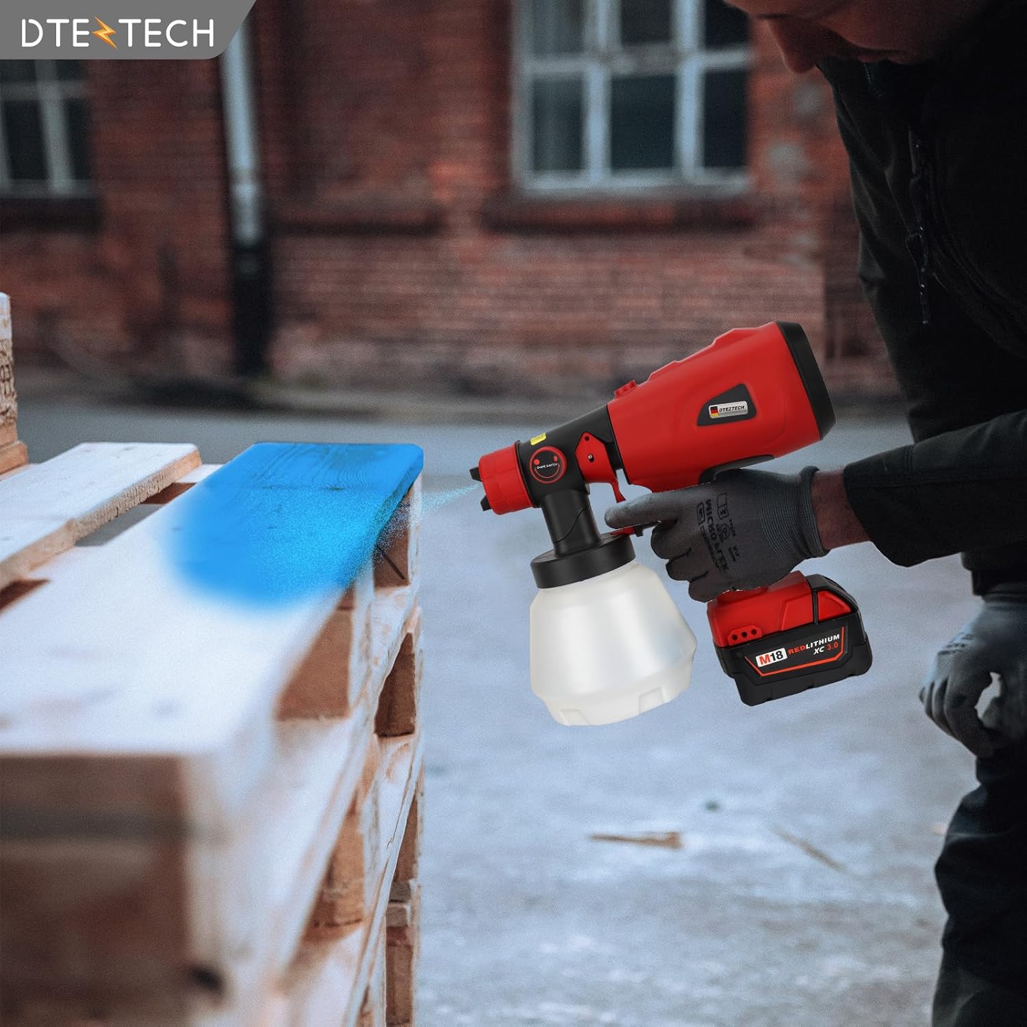 Pulverizador de pintura para batería Milwaukee M18 de 18 V, pistola de pintura en aerosol HVLP con motor sin escobillas y boquilla de cobre,