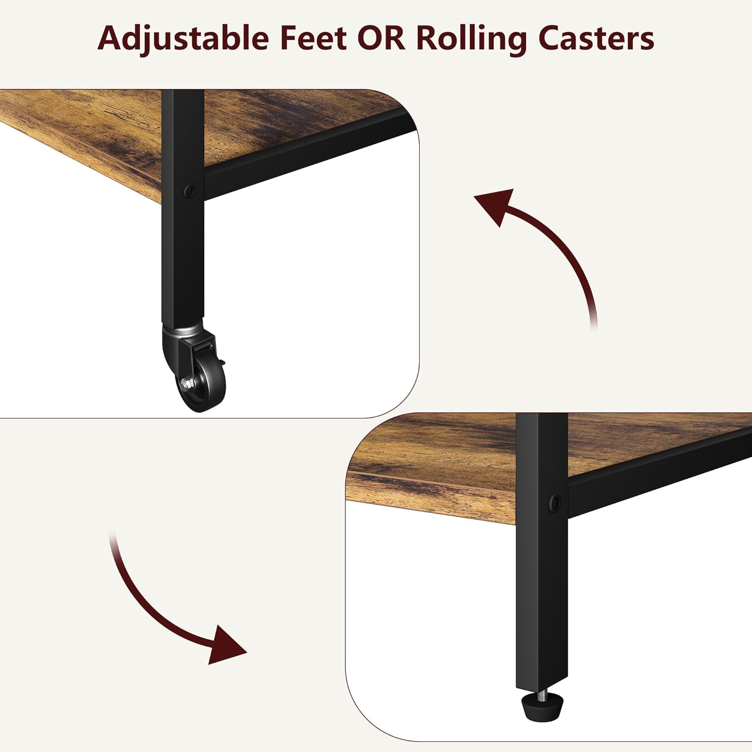 IDEALHOUSE Soporte de impresora grande con tomas de corriente y puertos de carga USB, mesa de impresora móvil con estante de almacenamiento, soporte