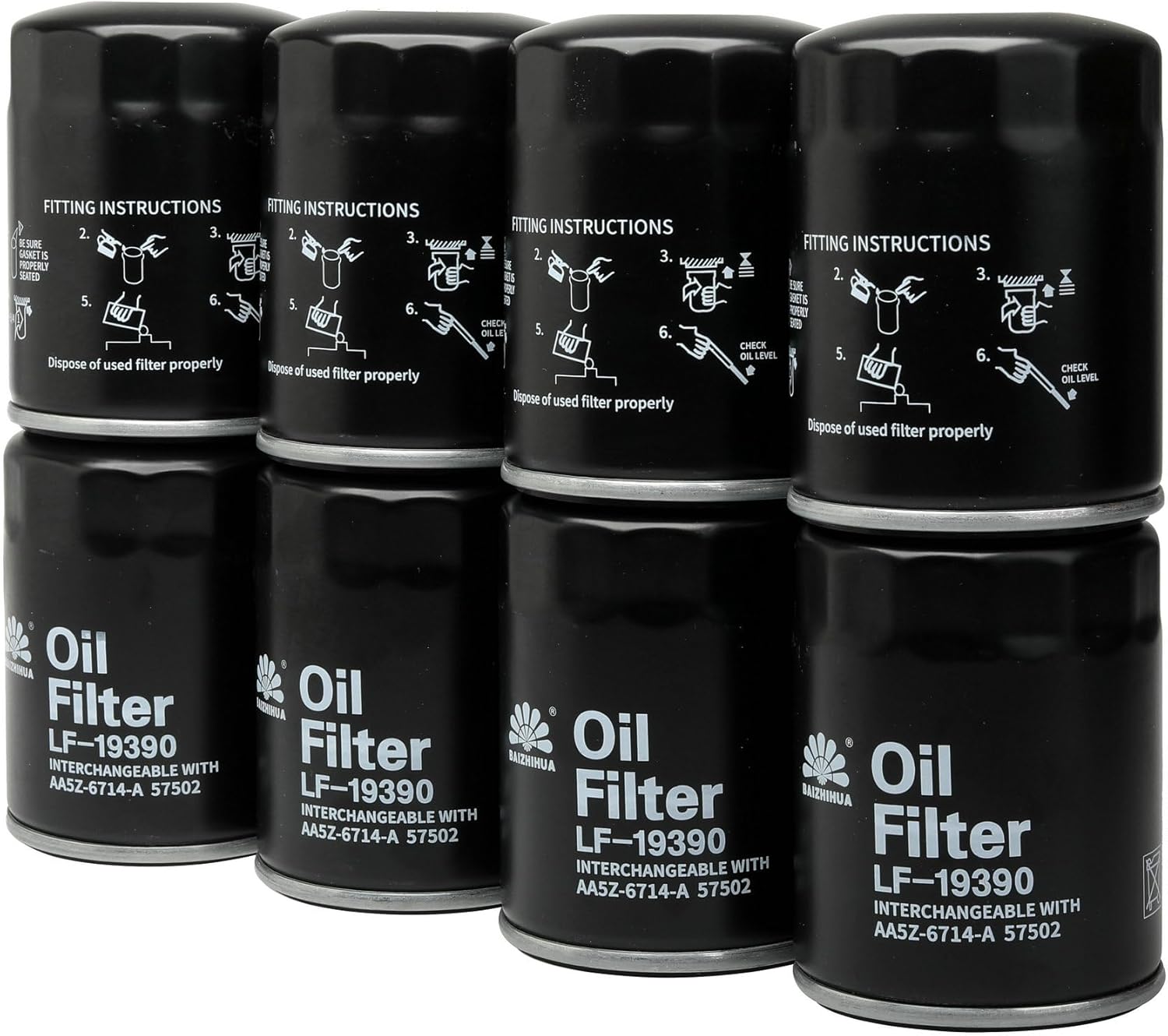 8 filtros de aceite BAIZHIHUA 19390 de alta calidad que reemplazan a AA5Z-6714-A, 57502XP, FL-500S se adapta a BuickCadillacChevy, GMC Ford Edge,