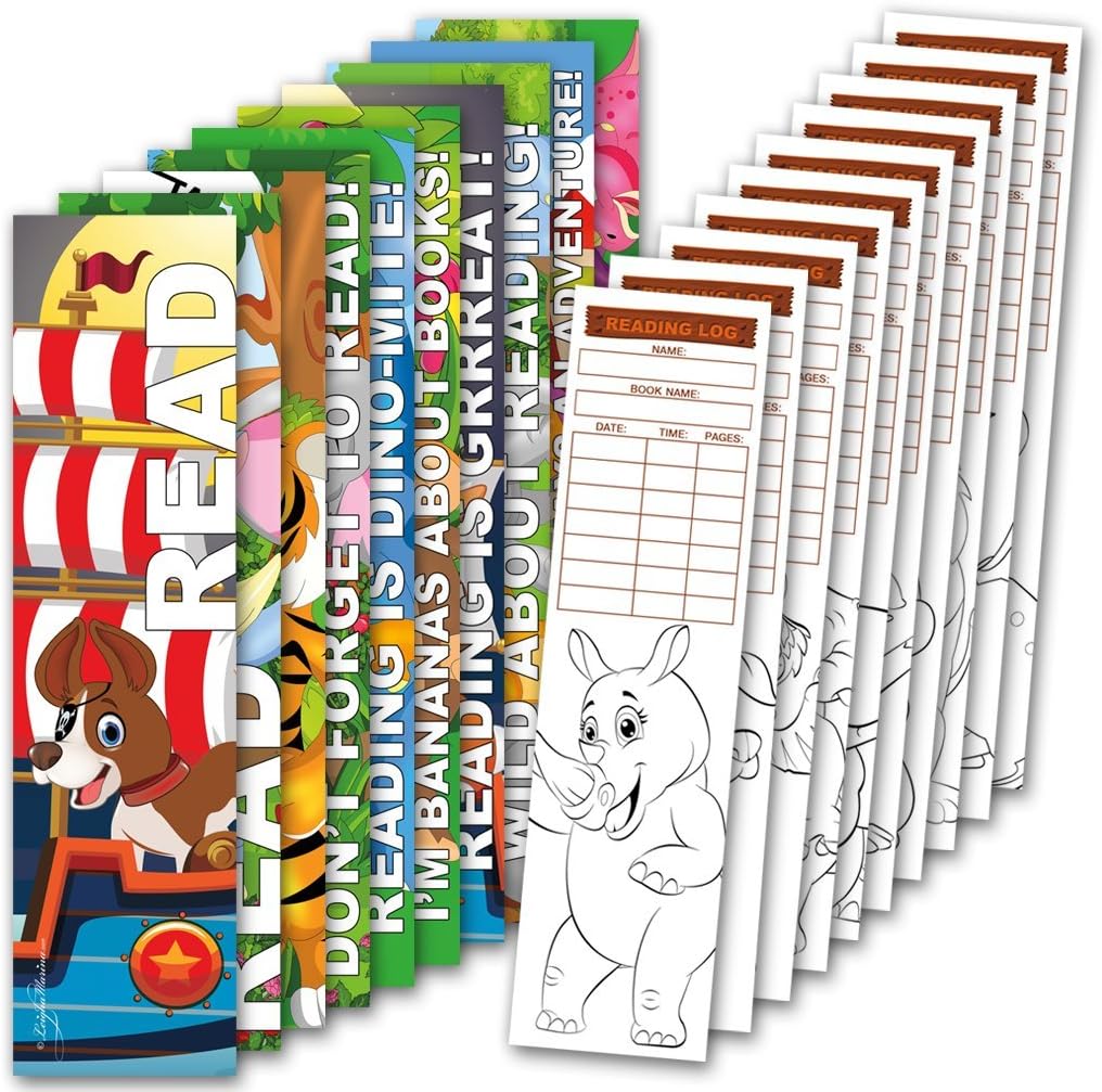30 marcadores para colorear surtidos con registros de lectura (10 diseños, 3 de cada uno)