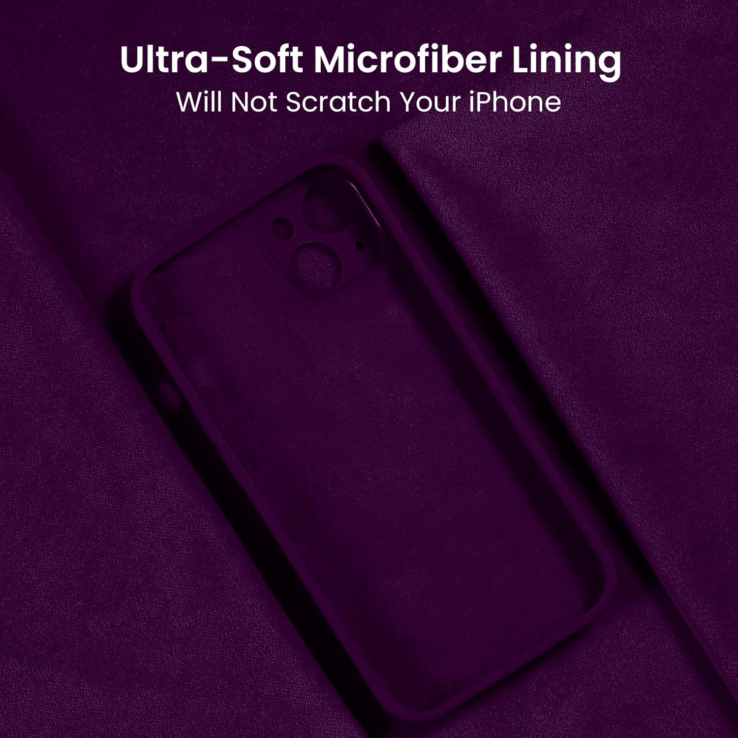 FireNova Funda diseñada para iPhone 13, funda de silicona mejorada protección de cámara con 2 protectores de pantalla, forro interior de microfibra