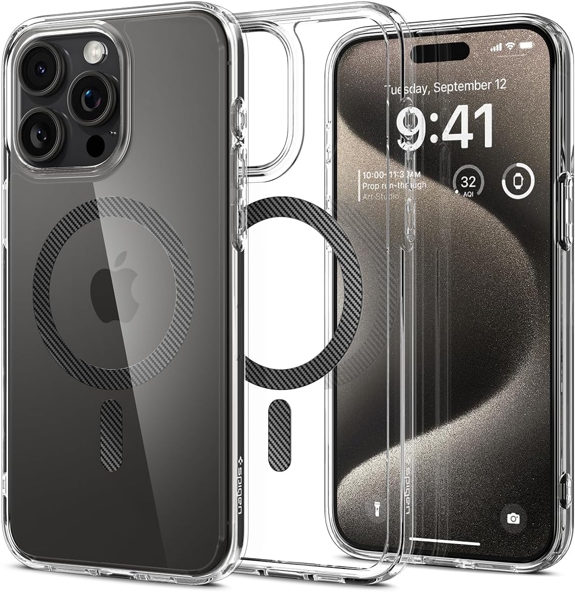 Spigen MagFit – Funda magnética ultra híbrida diseñada para iPhone 15 Pro Max, antiamarilleo protección de grado militar compatible con MagSafe