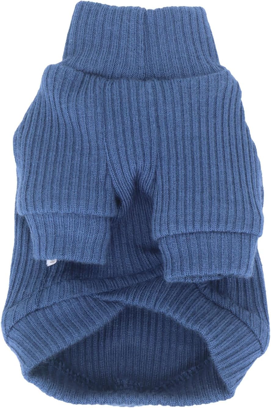 LOPHIPETS Suéteres de cuello alto para perros pequeños para taza de té, chihuahua, yorkie, cachorro, gato, ropa, azulXS