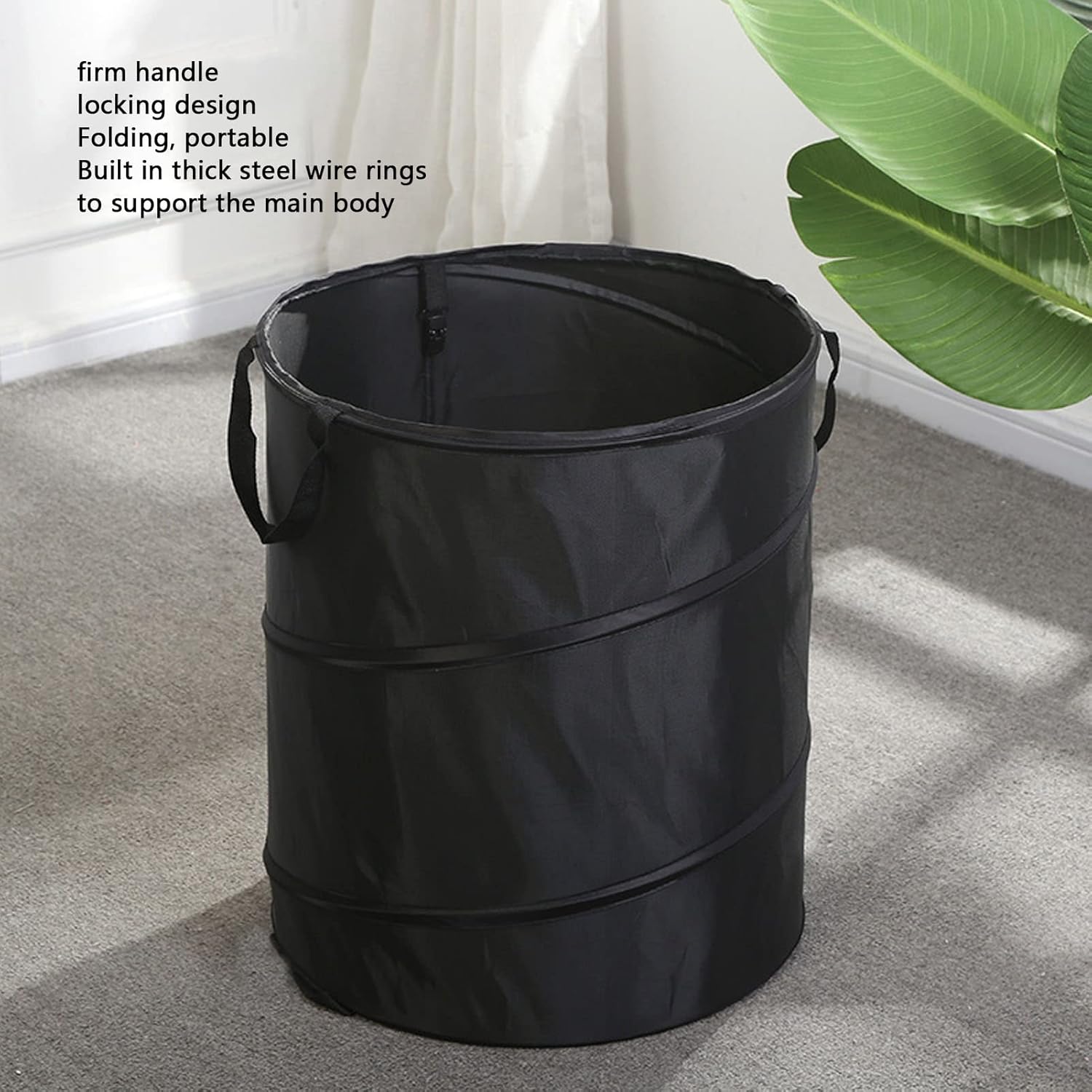 Cubo de basura plegable, resistente al agua, tela Oxford, anillos de acero reforzados, para camping, papelera, plegable, portátil, plegable, para