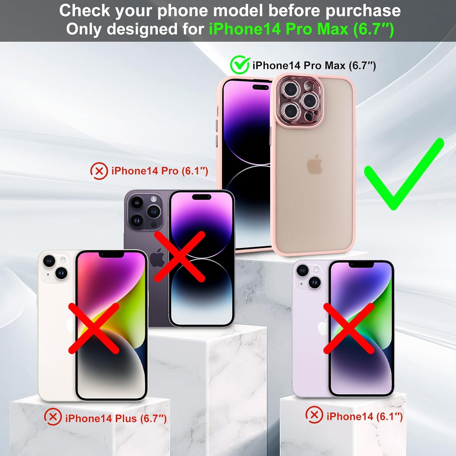 ROTUS – Funda con purpurina para iPhone 14 Pro Max, antiamarilleo, protección integrada de lente de cámara de 6.7 pulgadas para mujeres y hombres