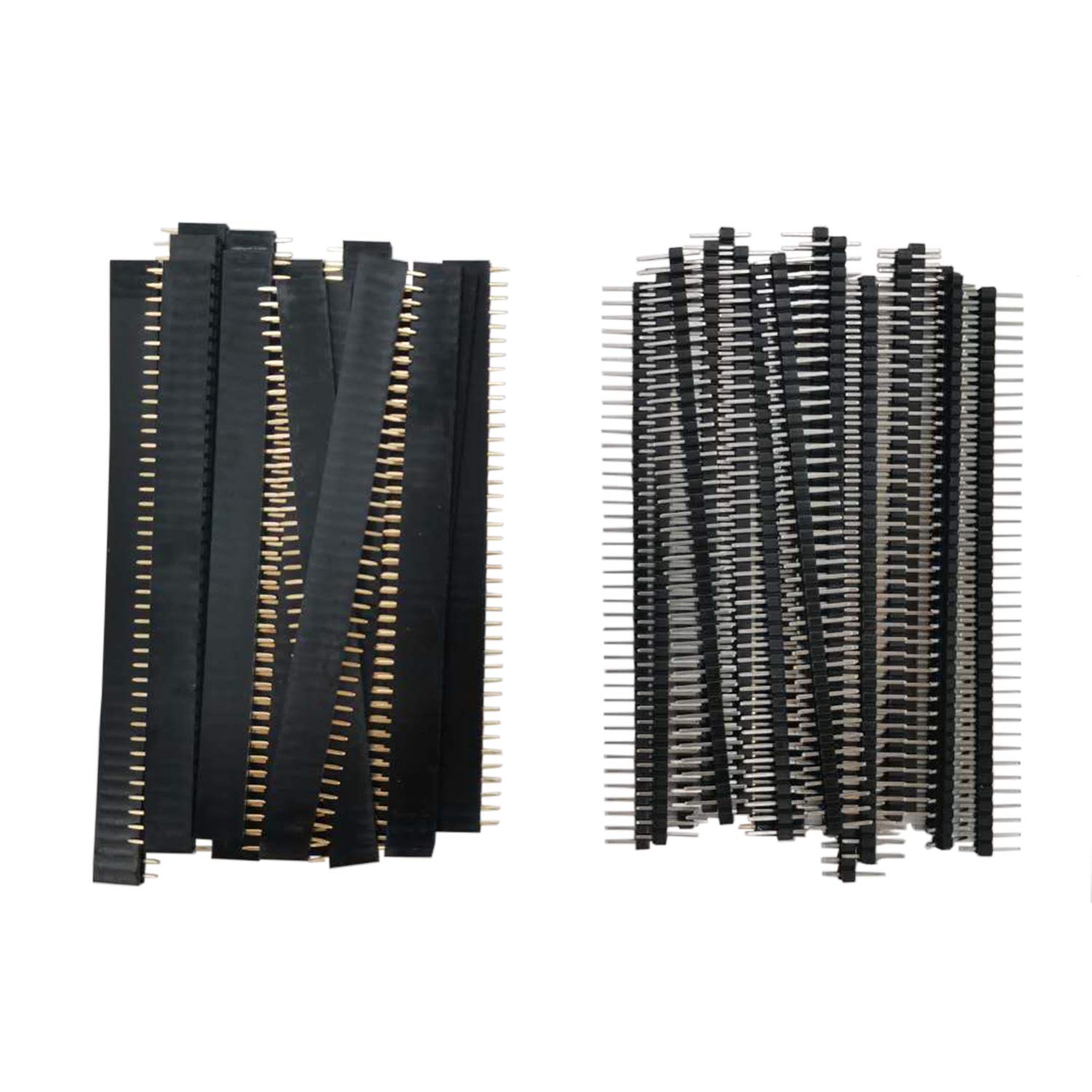 40 pines de cabeza macho y hembra de 0.100 in, conector de placa PCB de 40 pines, tira de cabezal de pin de una sola fila para escudo de prototipo