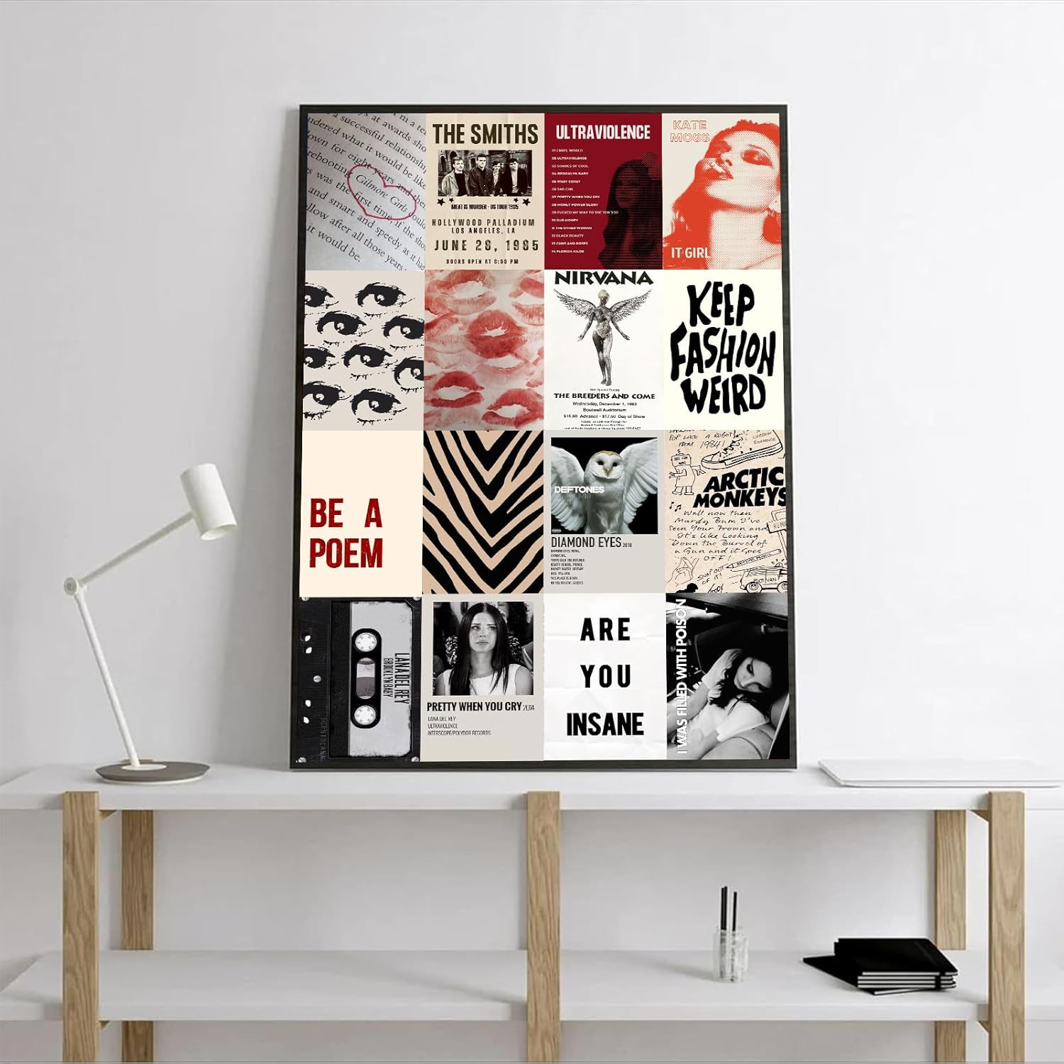 50 piezas de decoración de habitación de niña del centro, impresiones artísticas Y2k para dormitorio, kit de collage de pared de coqueta para