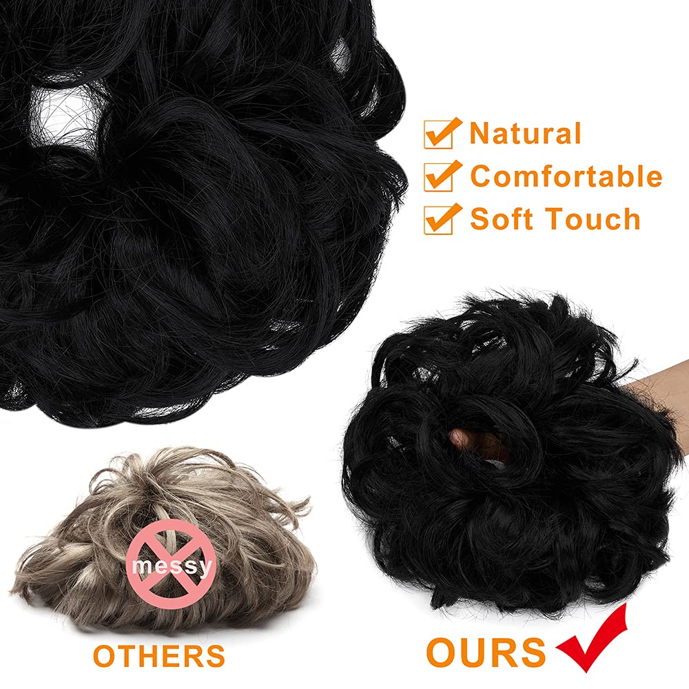 Extensiones de cabello de moño desordenado, rizado, ondulado, recogido, sintético, para coleta, accesorios para el cabello para mujeres y niñas