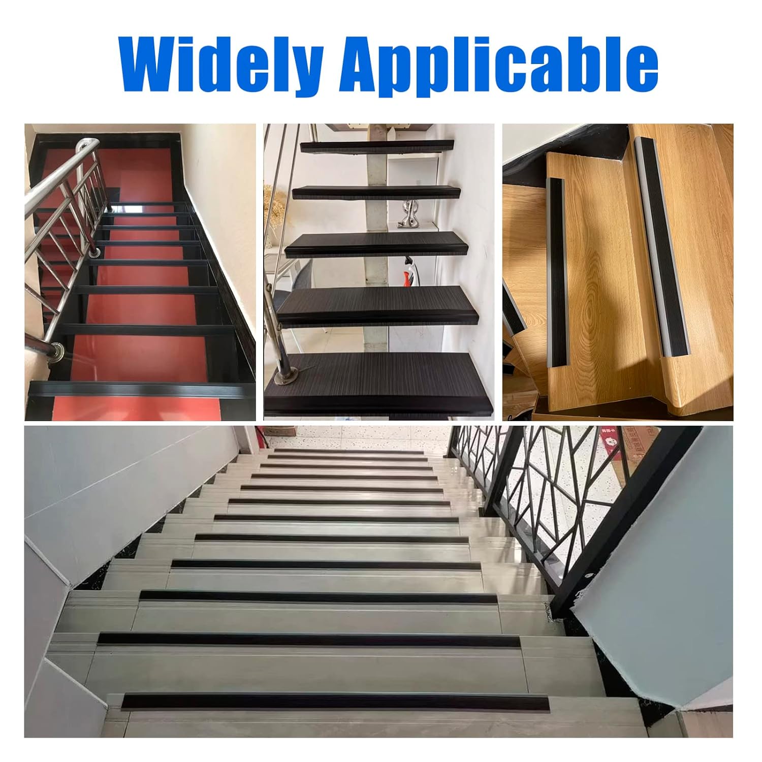 Socein Protector de vinilo para escaleras, protector autoadhesivo para borde de escalera, borde de escalera, antideslizante e impermeable, escaleras