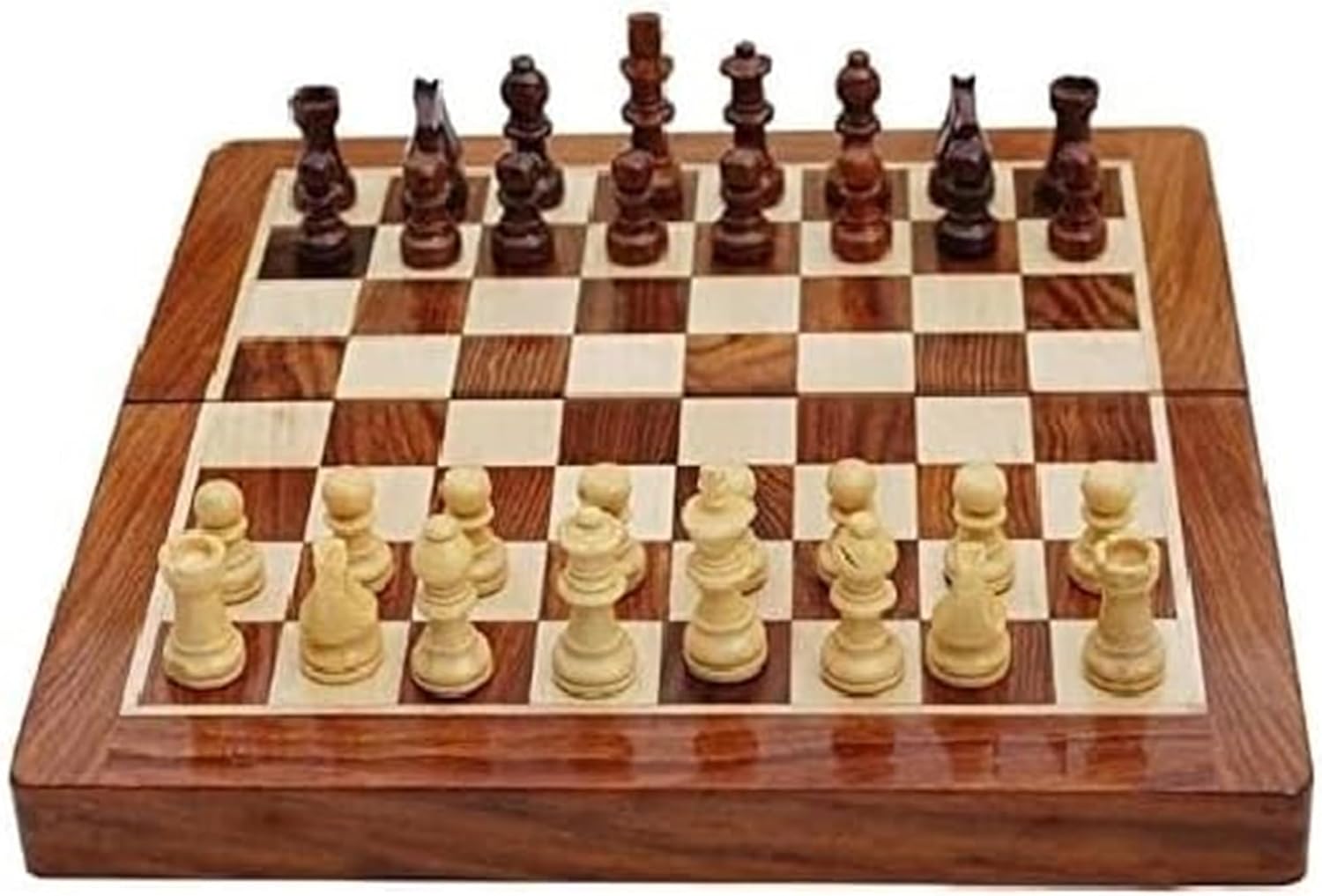 Juego de tablero de ajedrez magnético de madera para adultos y niños, juego de mesa, tamaño tablero de ajedrez plegable de 7 pulgadas, tablero