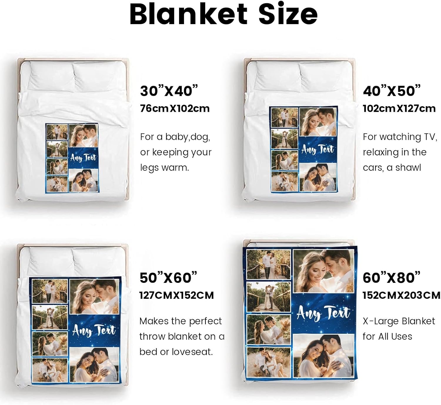 Manta personalizada con imagen, mantas de amor personalizadas con fotos para parejas, familiares, amigos, niños, bebés, mascotas, manta súper suave
