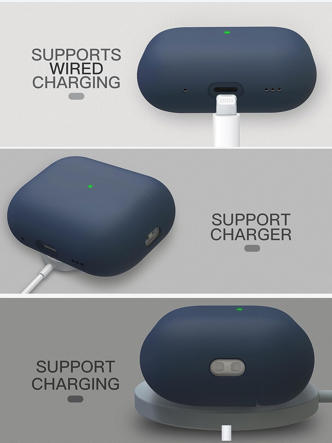 Funda de silicona líquida para AirPods Pro 2, funda protectora híbrida de triple capa, a prueba de golpes, compatible con AirPods Pro de 2