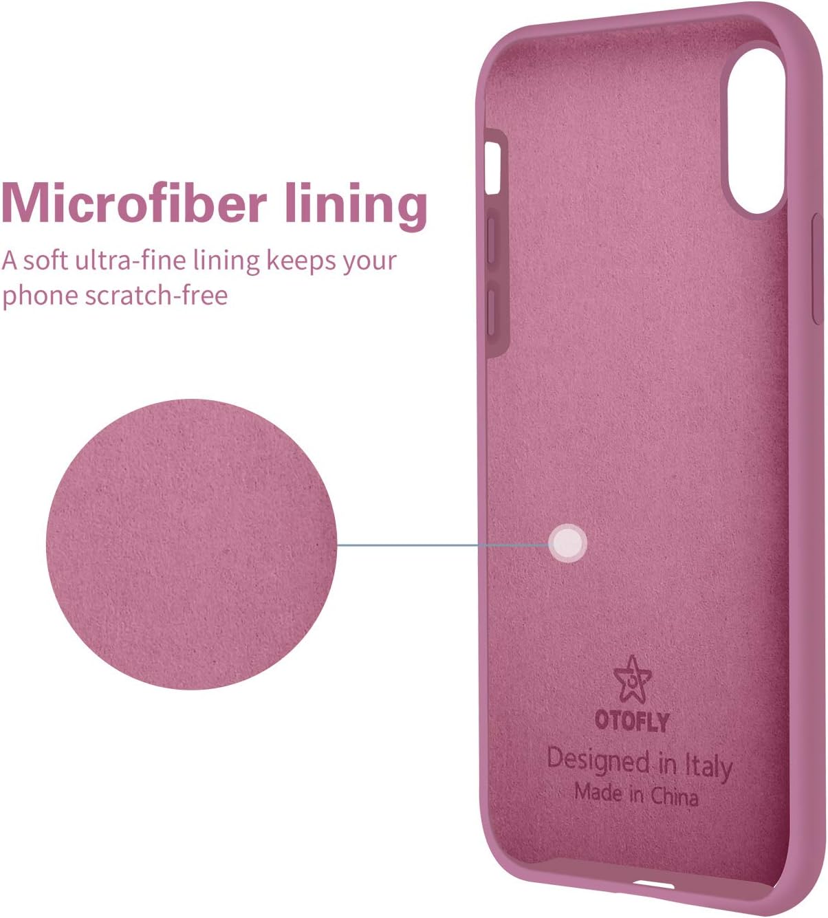 OTOFLY – Funda protectora para iPhone XR (sedosa y suave al tacto), de goma de silicona suave de alta calidad, protección total antigolpes,