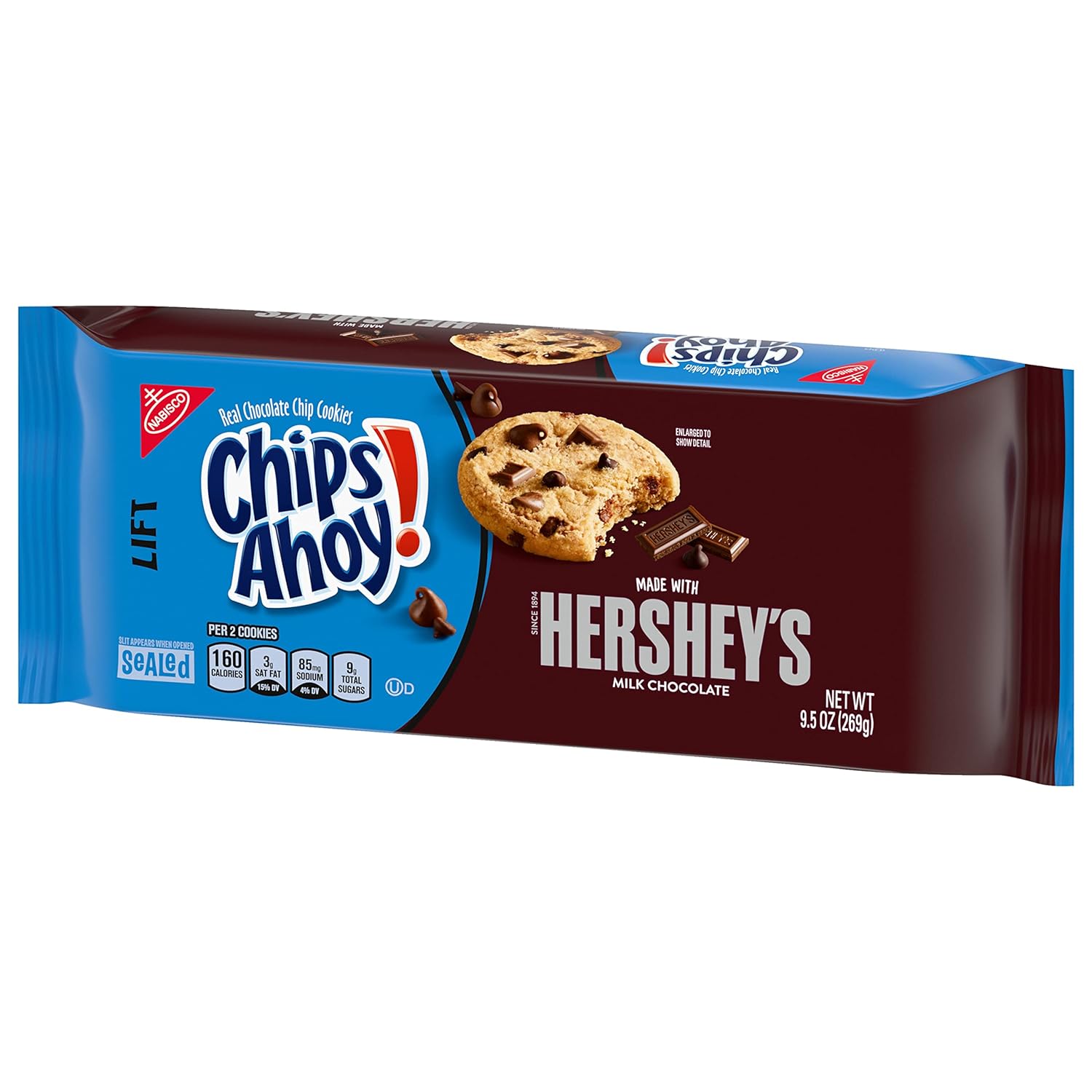 CHIPS AHOY! Hershey’s – Galletas con chispas de chocolate con leche, 12 paquetes de 9.5 onzas