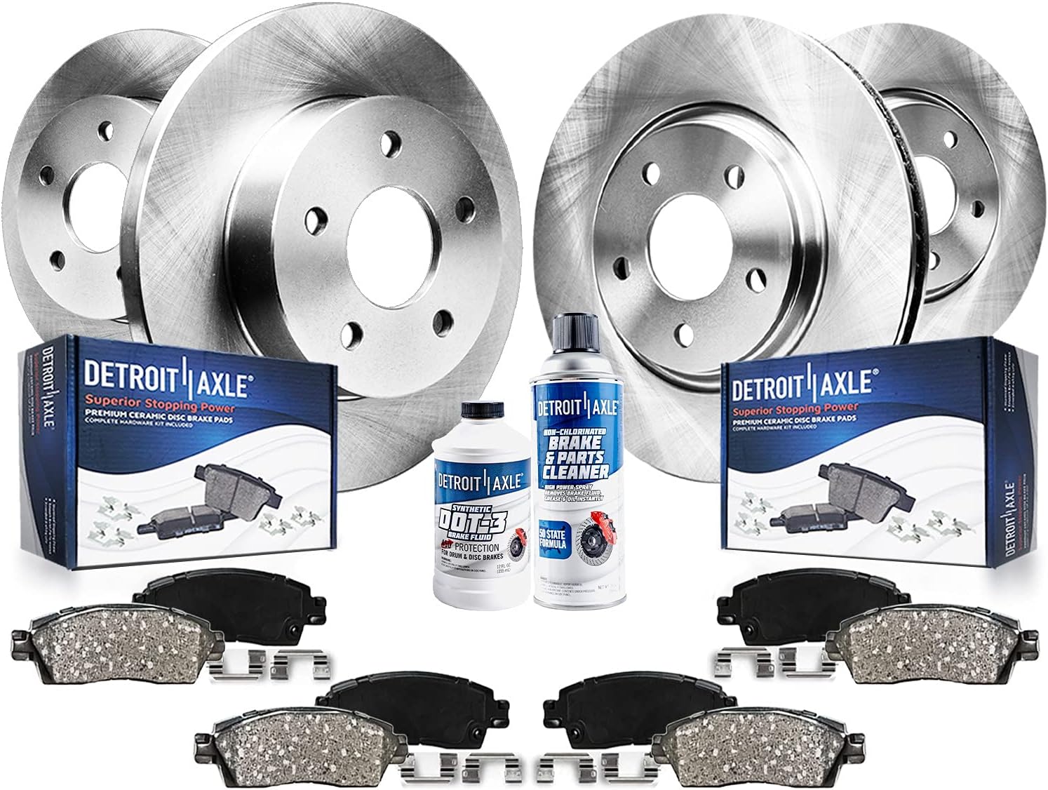Detroit Axle – Kit de freno para Honda CR-V 2005-2006 Rotores de freno de disco de cerámica pastillas de freno con hardware de repuesto delantero y