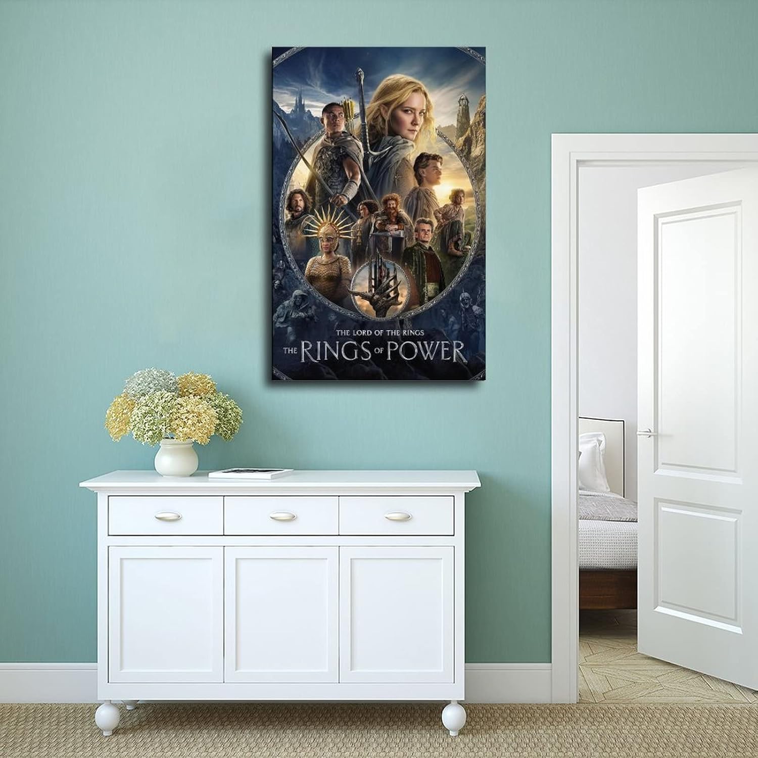 El Señor De Los Anillos Los Anillos Del Programa de TV Póster de Lienzo Decoración Dormitorio Paisaje Deportivo Oficina Decoración de Habitación